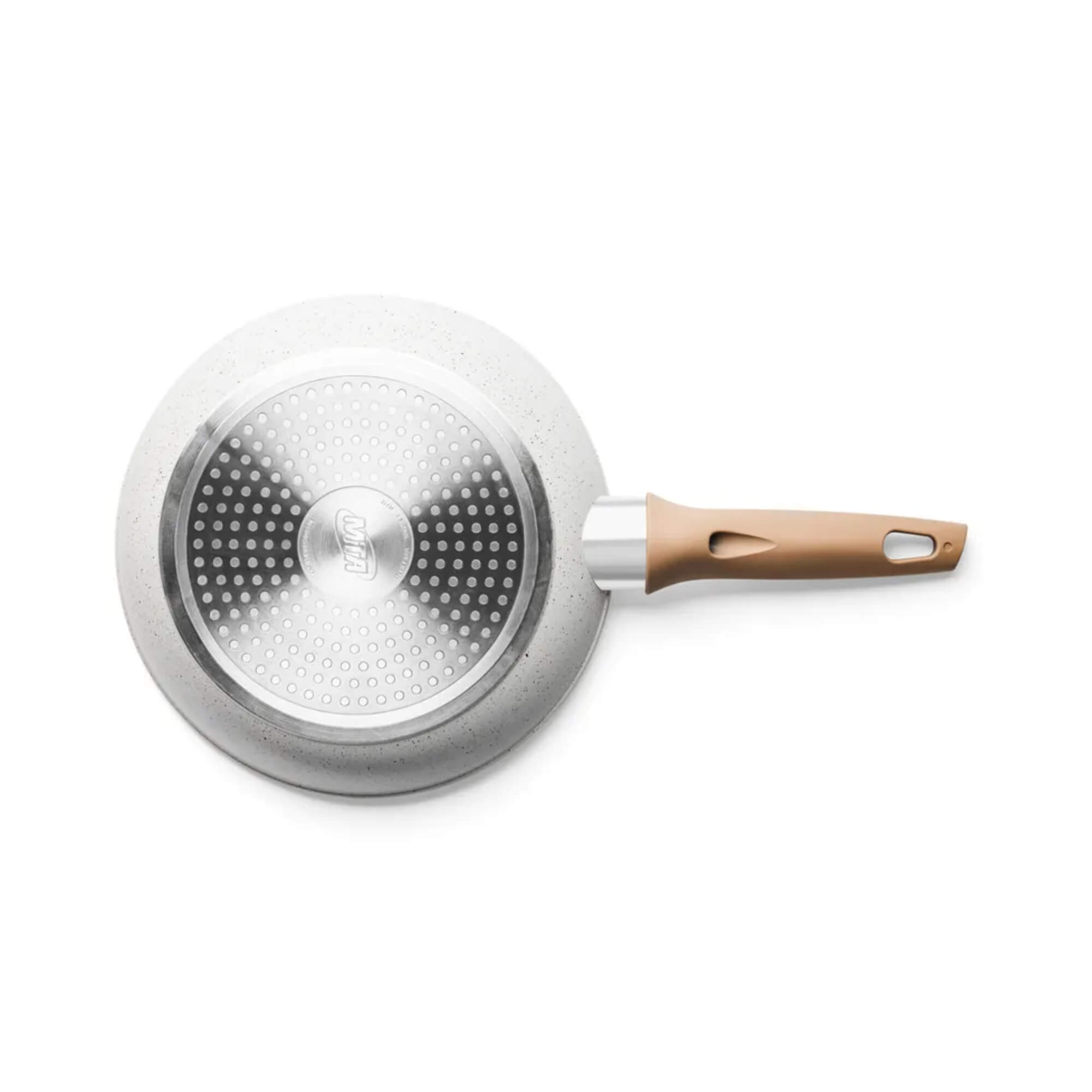 Panela Wok 24cm Linha Carmela Vanilla 2,2L Ceramic-Flon cor Creme MTA - 8401