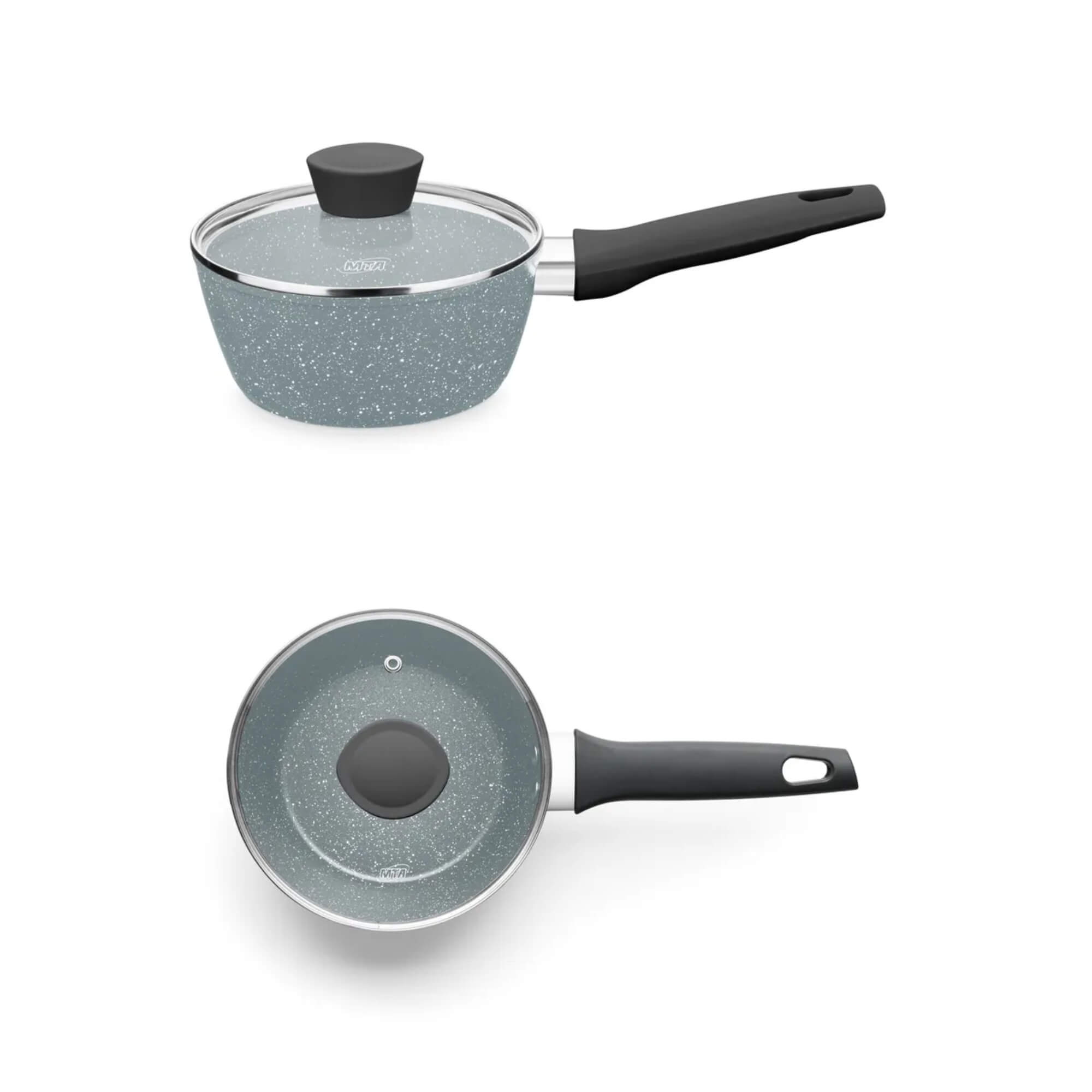 Jogo de Panelas 5 Peças Linha Carmela Ceramic-Flon cor Cinza MTA - 8427