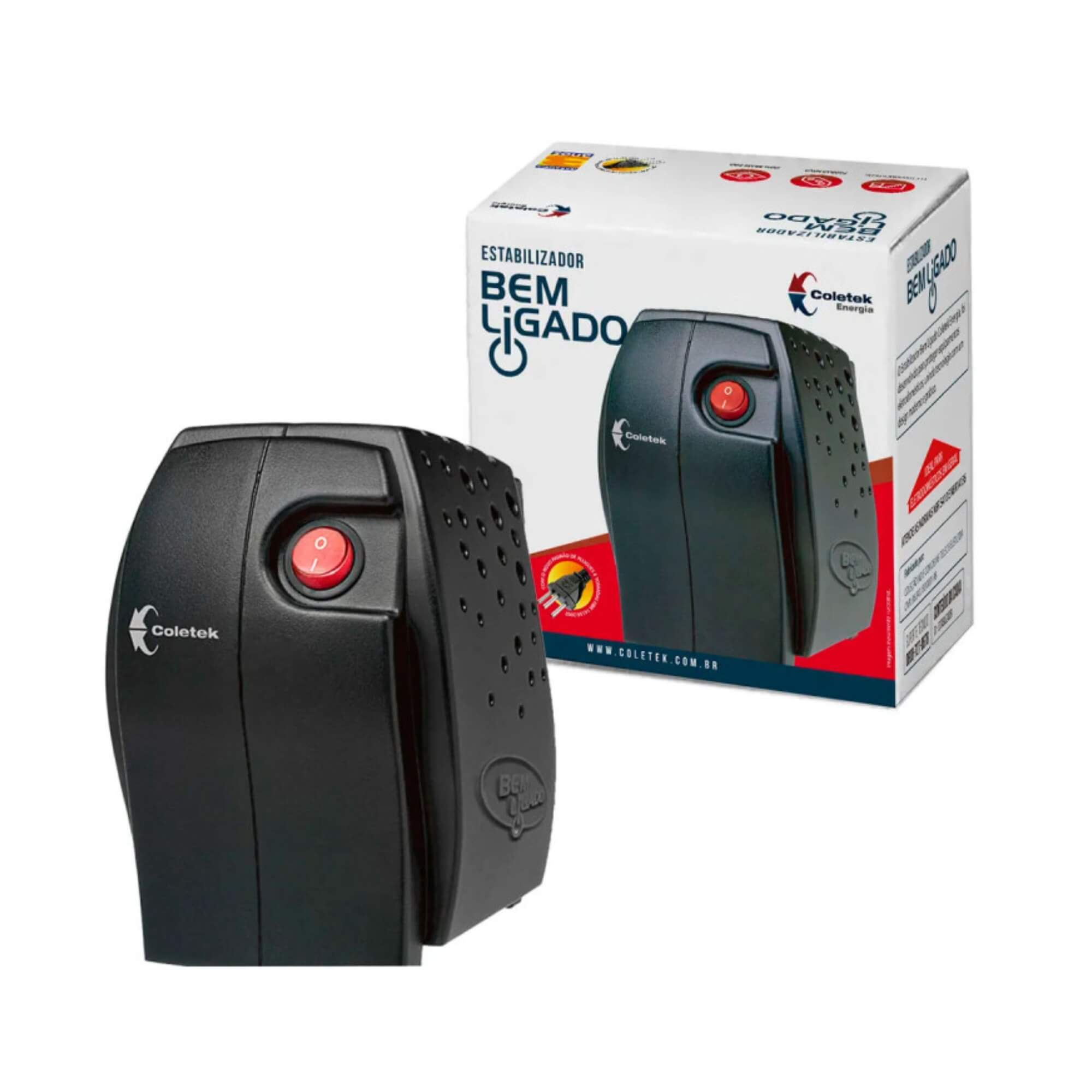 Estabilizador ES-300VA BM Entrada Bivolt Manual Saída 115V 4 Tomadas Preto C3 Tech - 316020040100