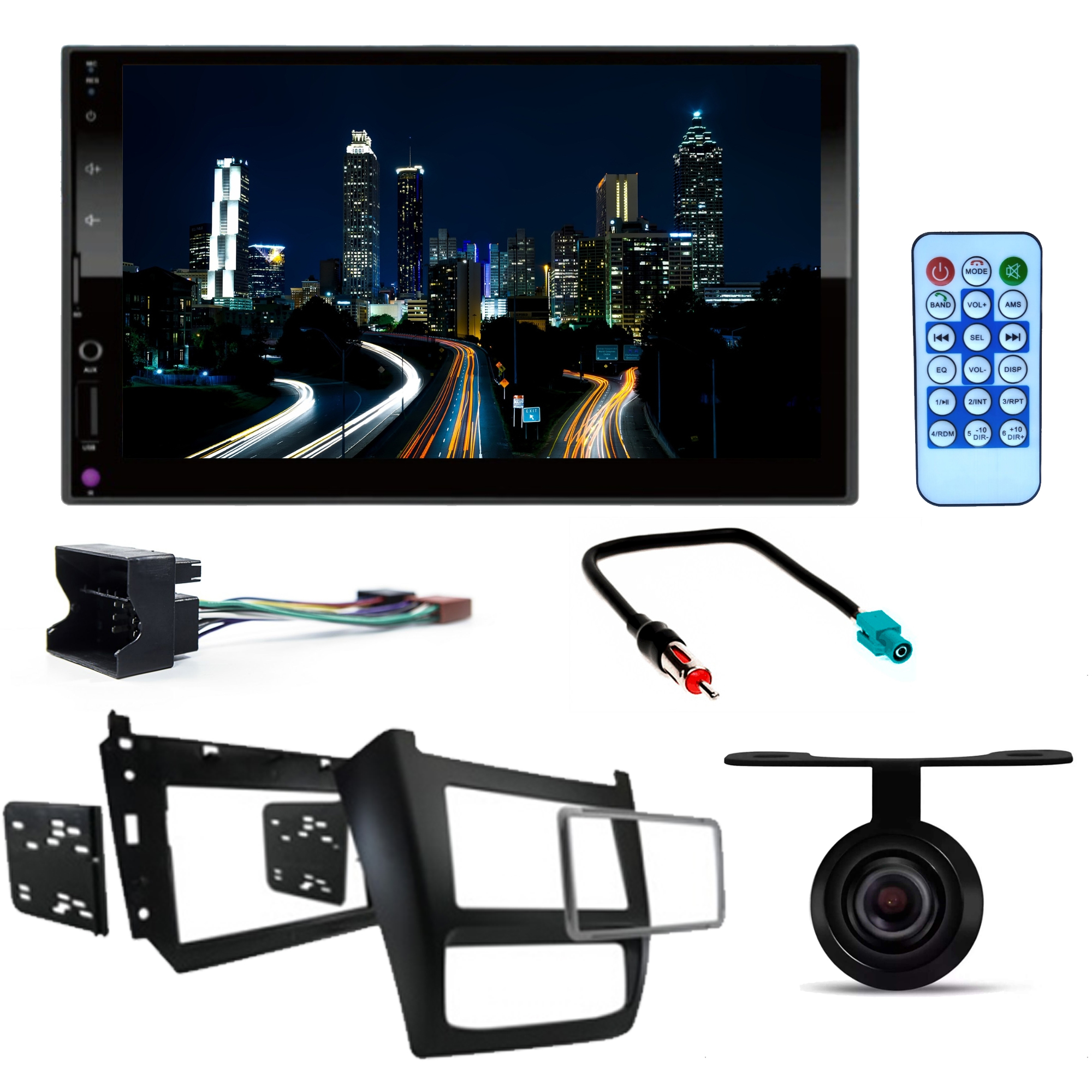COMP Kit Multimídia 2 Din 7" Fox Crossfox 2014 em diante + câmera de ré + Moldura + Chicotes