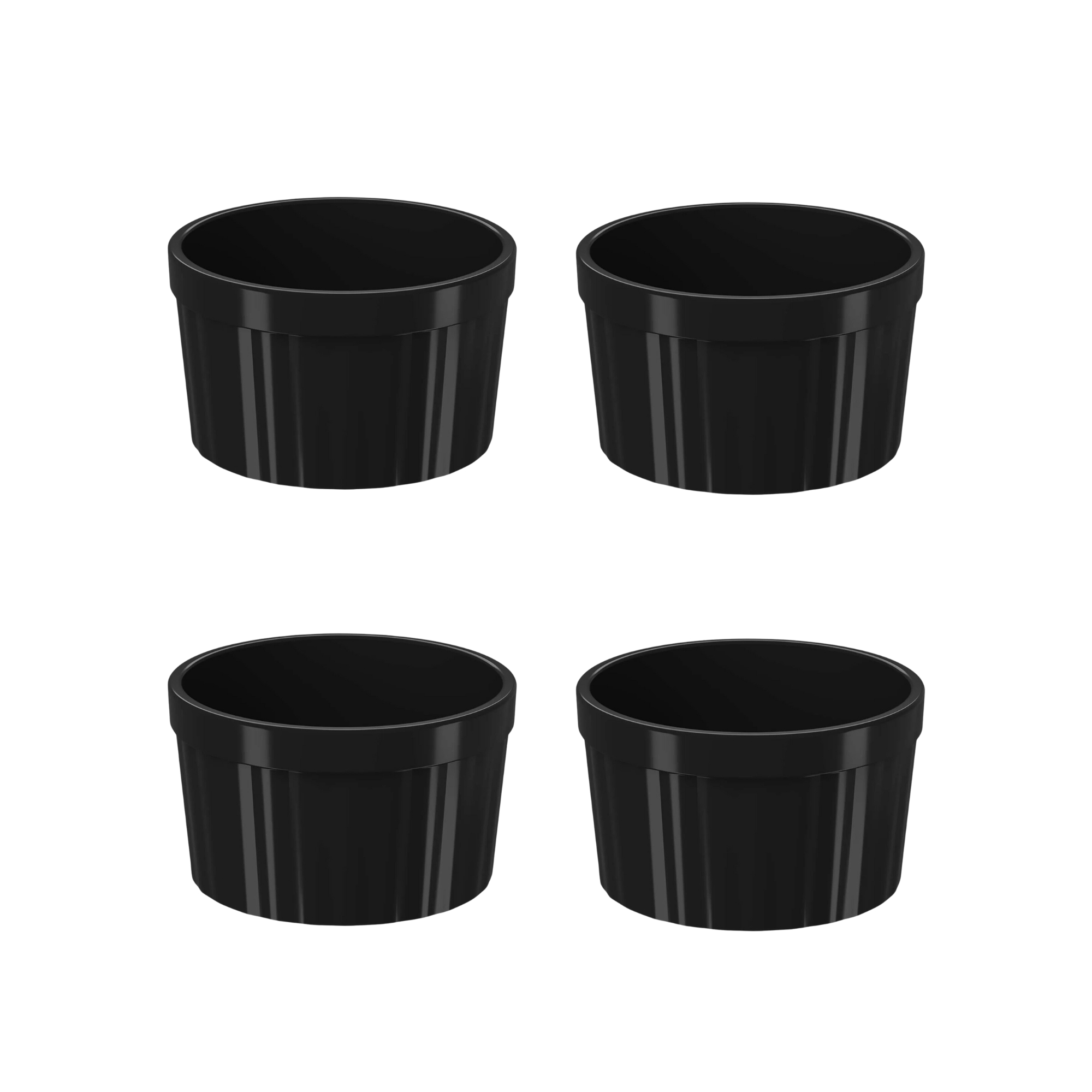 Kit 4x Tigela Ramekin Coza Uno 150ml Cada Potinho Molho Preto - 10162/0008