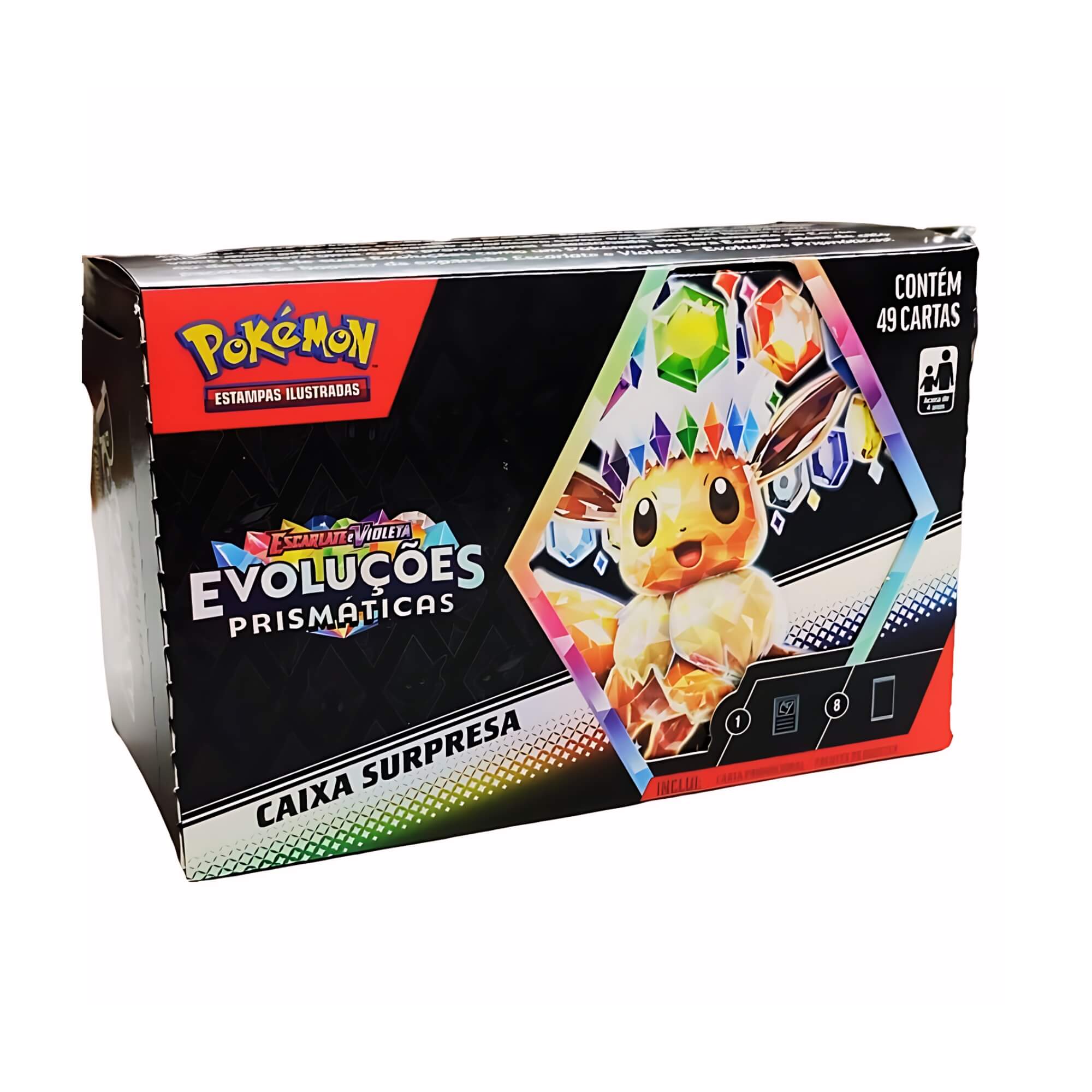 Caixa Surpresa Evoluções Prismáticas Pokemon EV8.5 TCG Copag - 35269