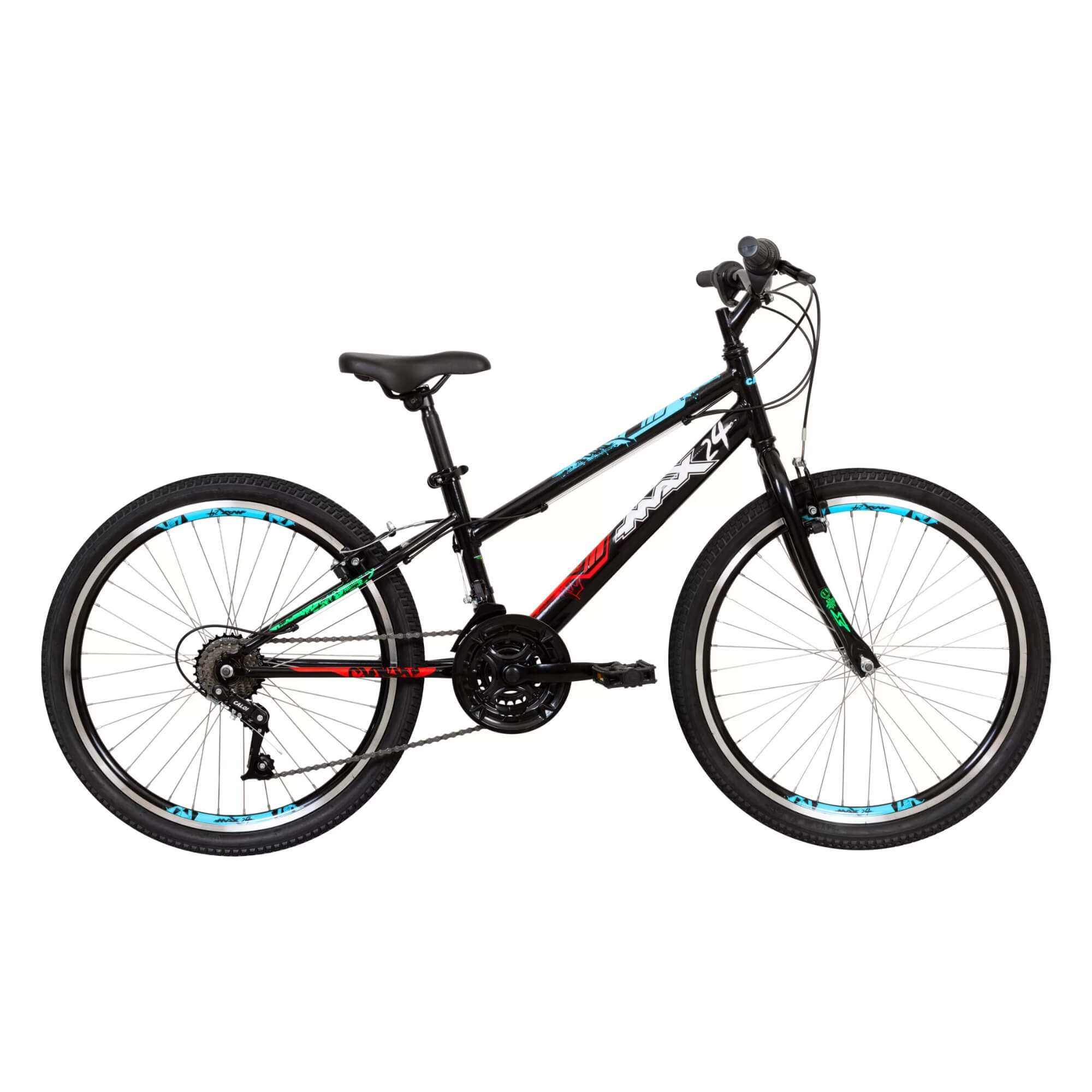 Bicicleta Max Aro 24 Preto A25 com Freios V-brake de Aço Caloi - 005260.19000