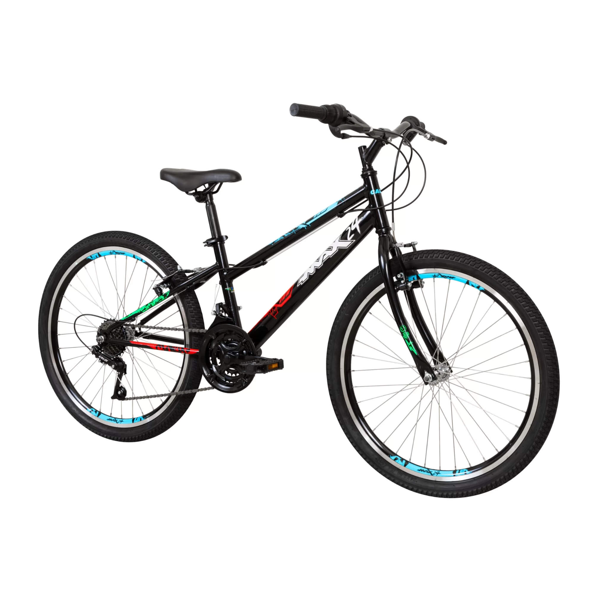 Bicicleta Max Aro 24 Preto A25 com Freios V-brake de Aço Caloi - 005260.19000