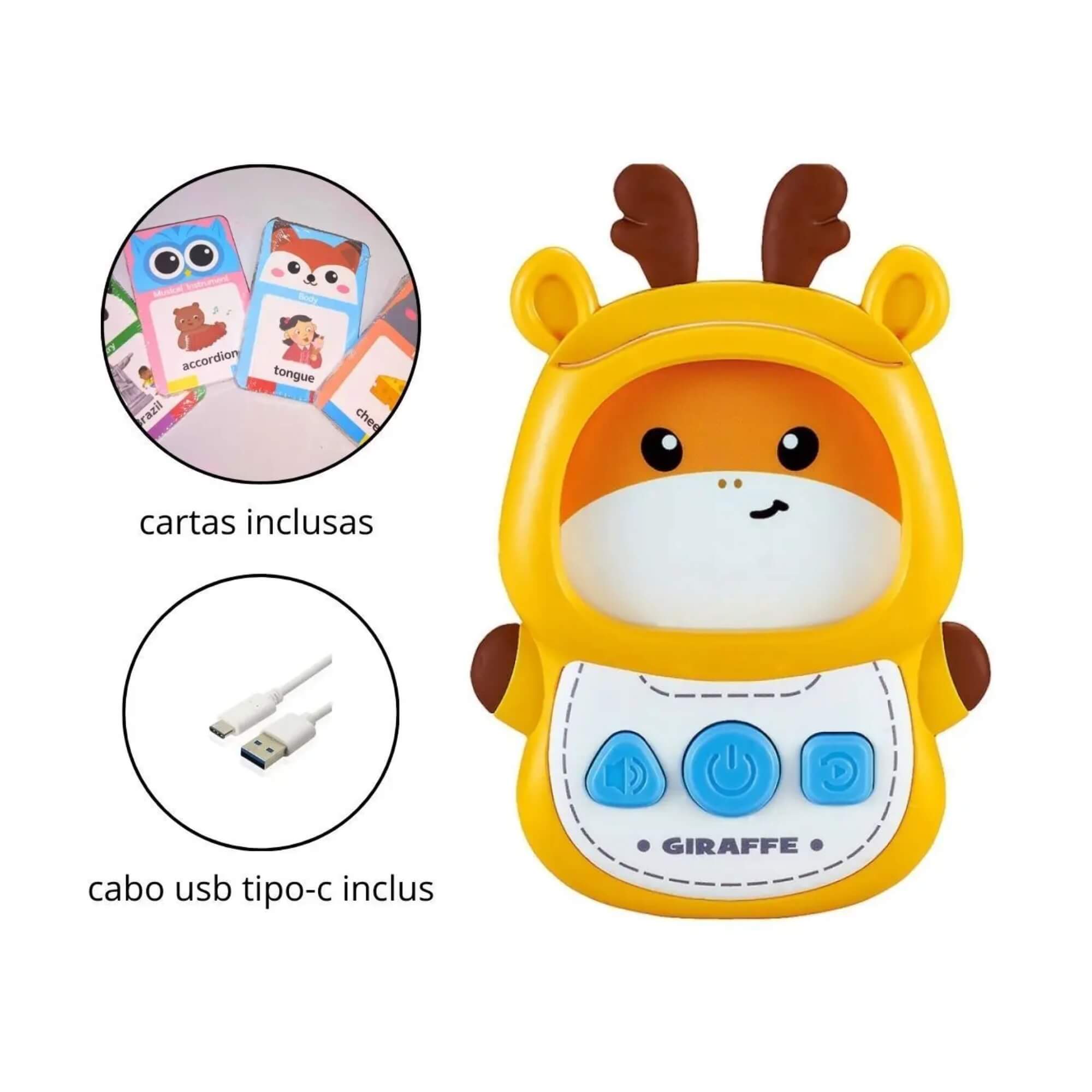 Brinquedo Infantil Girafa Interativa Educacional em Inglês Multikids - BR2175