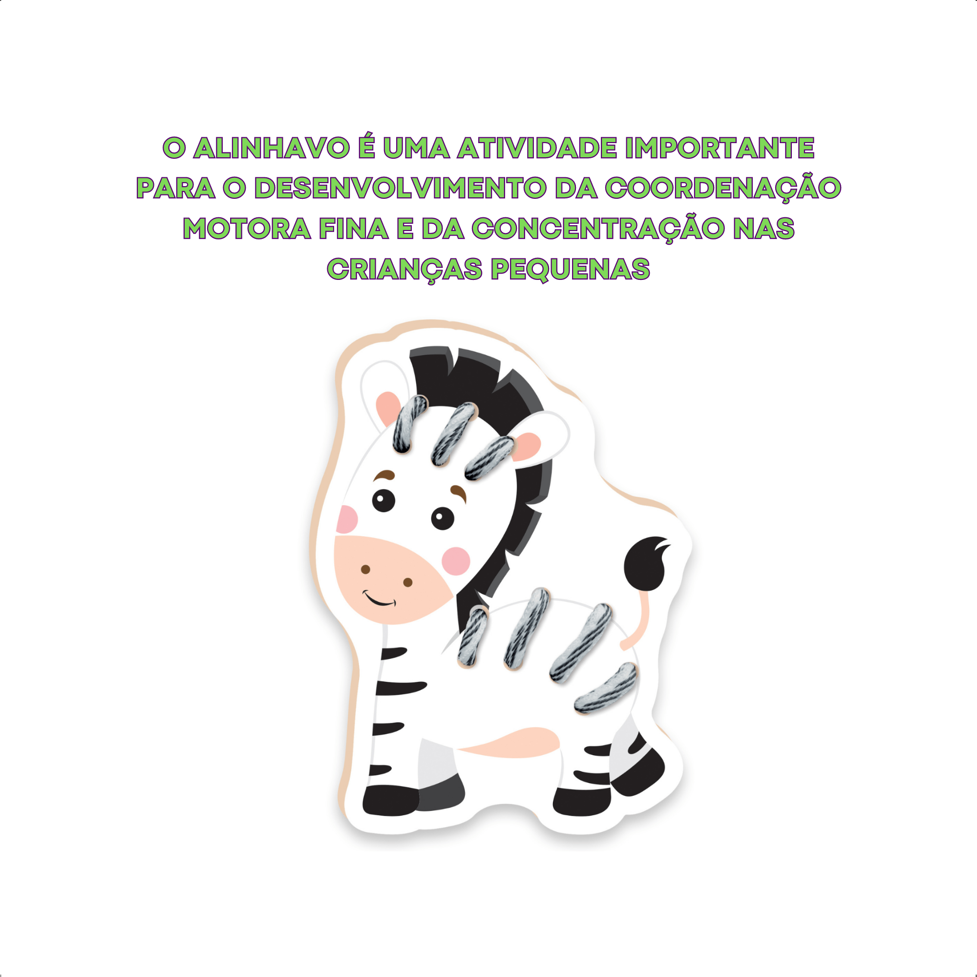 Jogo Infantil Educativo Alinhavo Crescer Animais Coleção com 6 Peças NIG - 0457