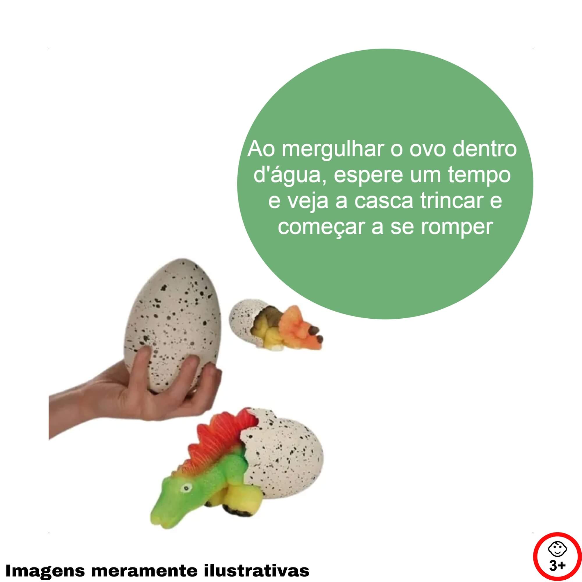 COMP Kit c/ 16 Brinquedos Ovo Choca Dino Dinossauro Cresce Na Água Muita Diversão +3 AN2003 Polibrinq
