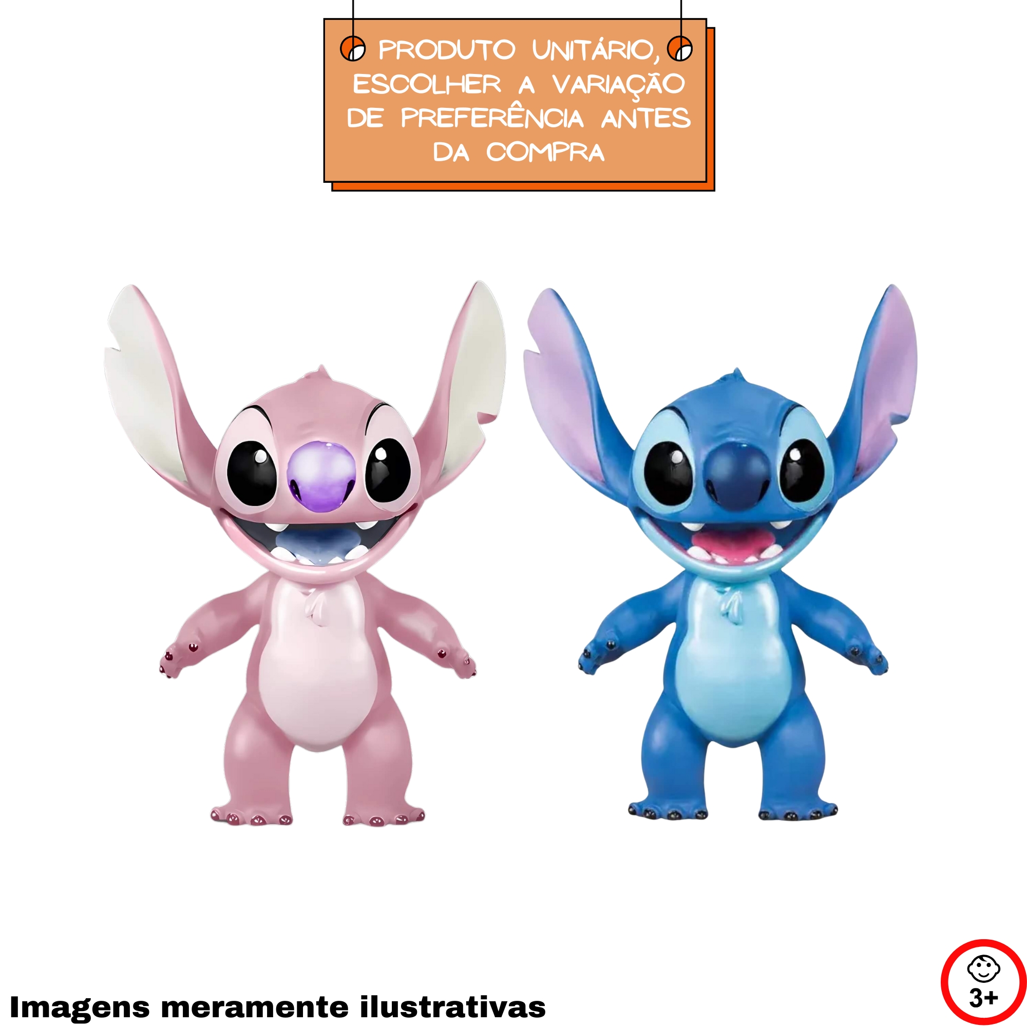 VAR Boneco Gigante Vinil Articulado Unitário 40cm Coleção Lilo & Stitch Disney Mimo Toys