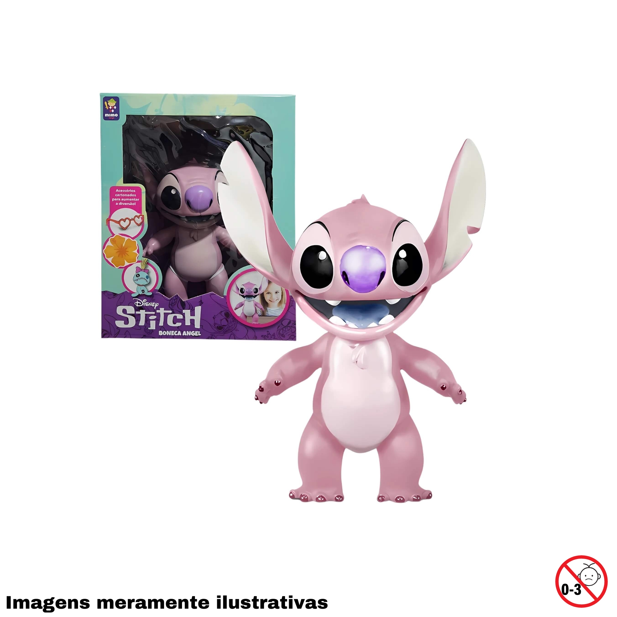 VAR Boneco Gigante Vinil Articulado Unitário 40cm Coleção Lilo & Stitch Disney Mimo Toys