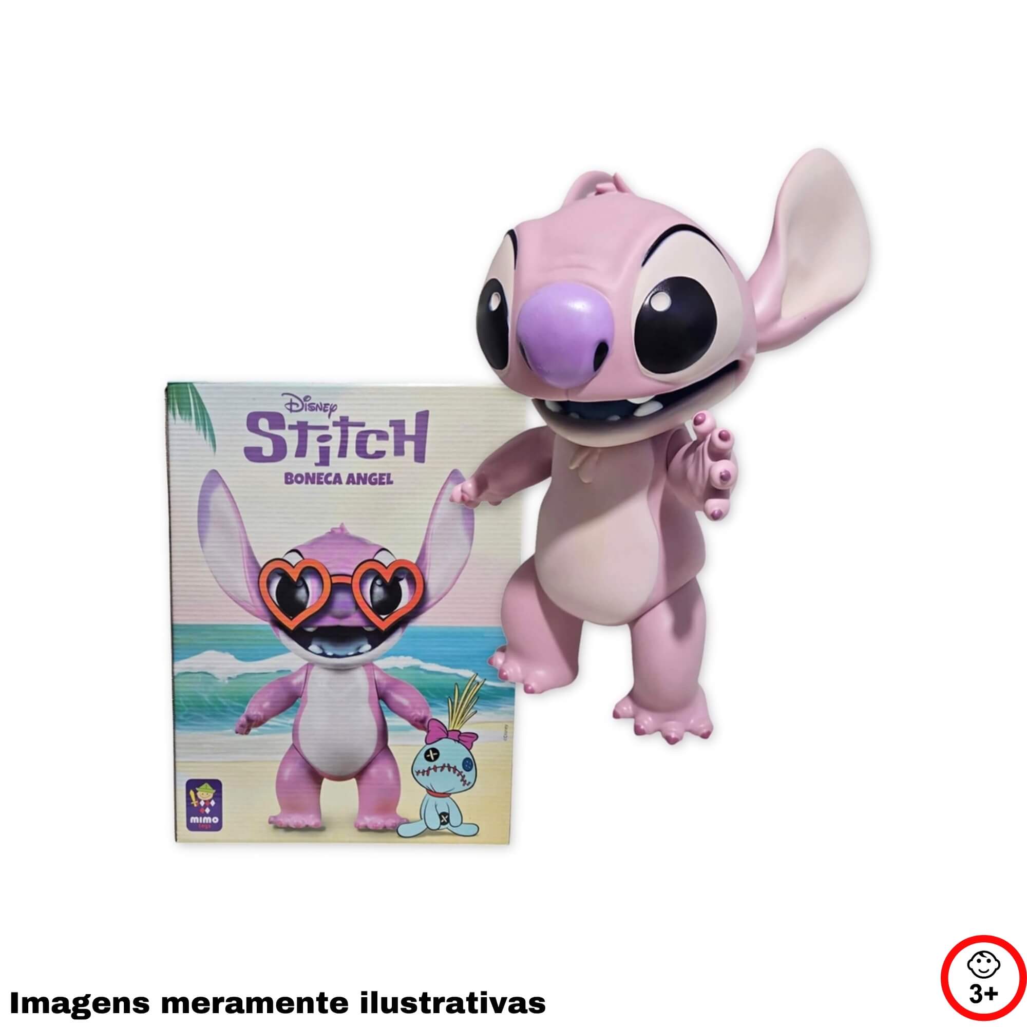 VAR Boneco Gigante Vinil Articulado Unitário 40cm Coleção Lilo & Stitch Disney Mimo Toys Personagem:Angel