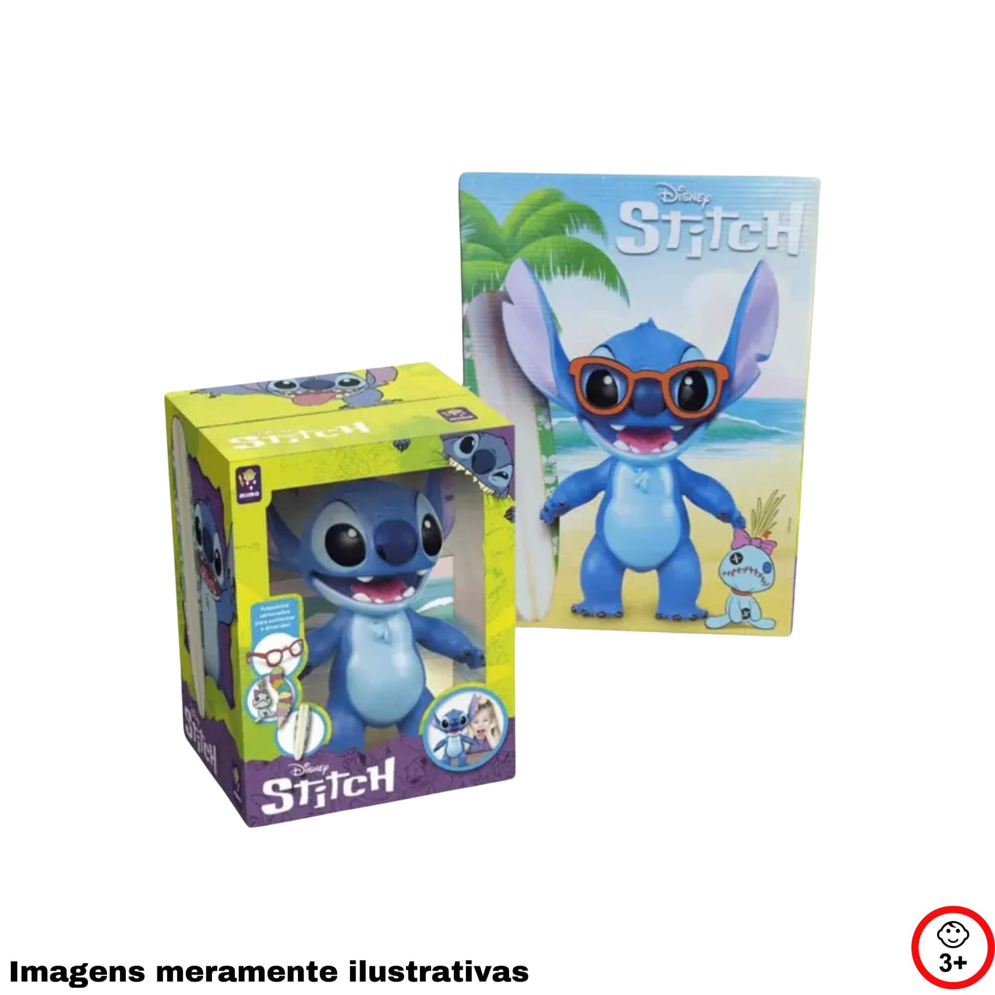 VAR Boneco Gigante Vinil Articulado Unitário 40cm Coleção Lilo & Stitch Disney Mimo Toys Personagem:Stitch