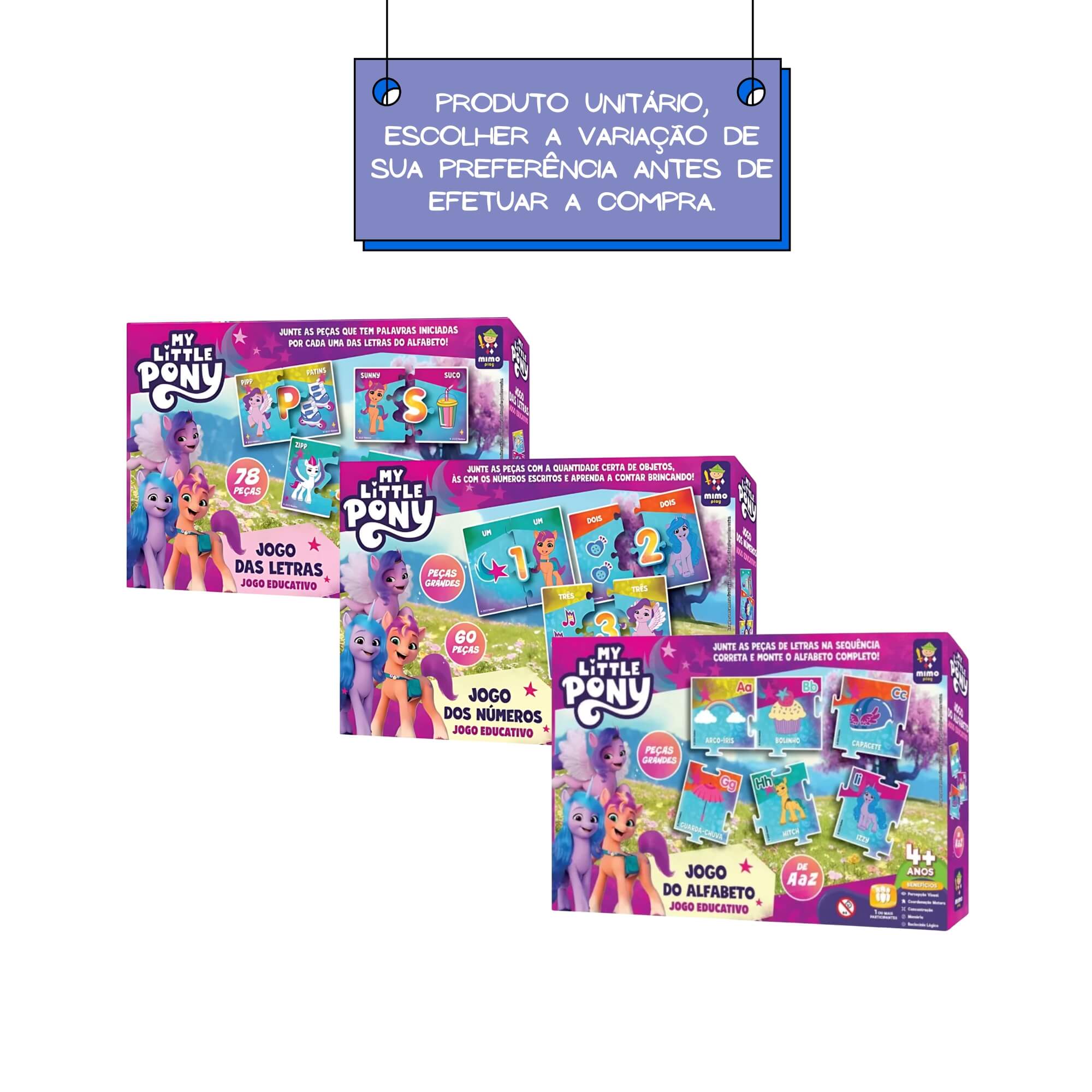 COMP Jogo Infantil Educativo Unitário My Little Pony Mimo Toys
