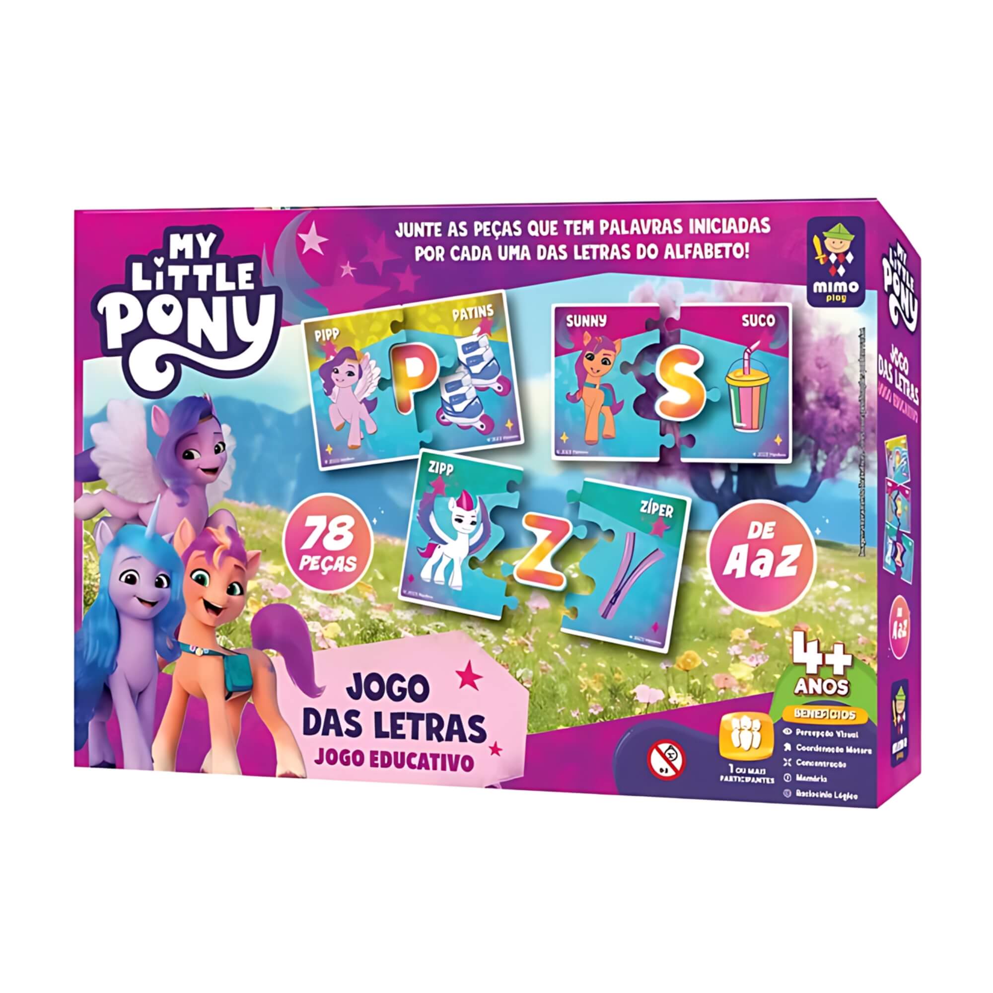 COMP Jogo Infantil Educativo Unitário My Little Pony Mimo Toys Jogos:Jogo das Letras