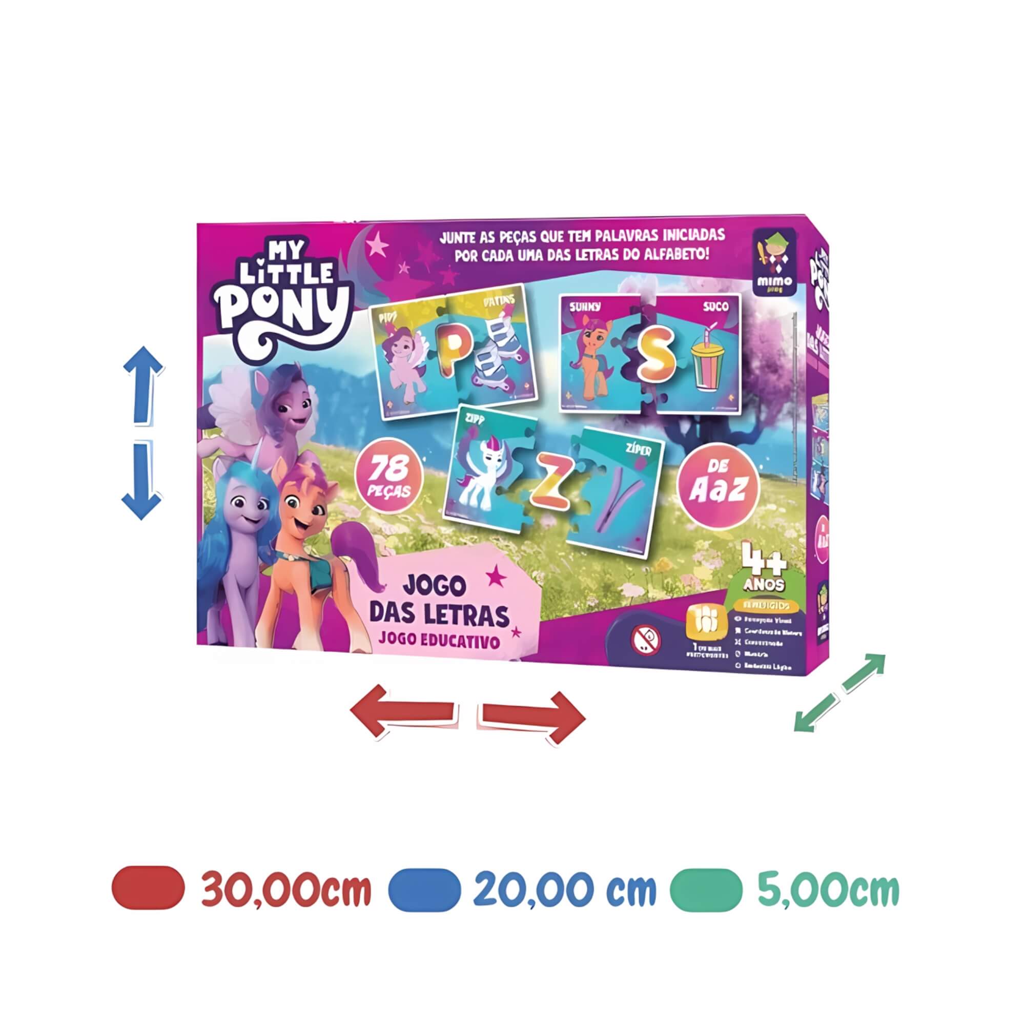 COMP Jogo Infantil Educativo Unitário My Little Pony Mimo Toys Jogos:Jogo das Letras