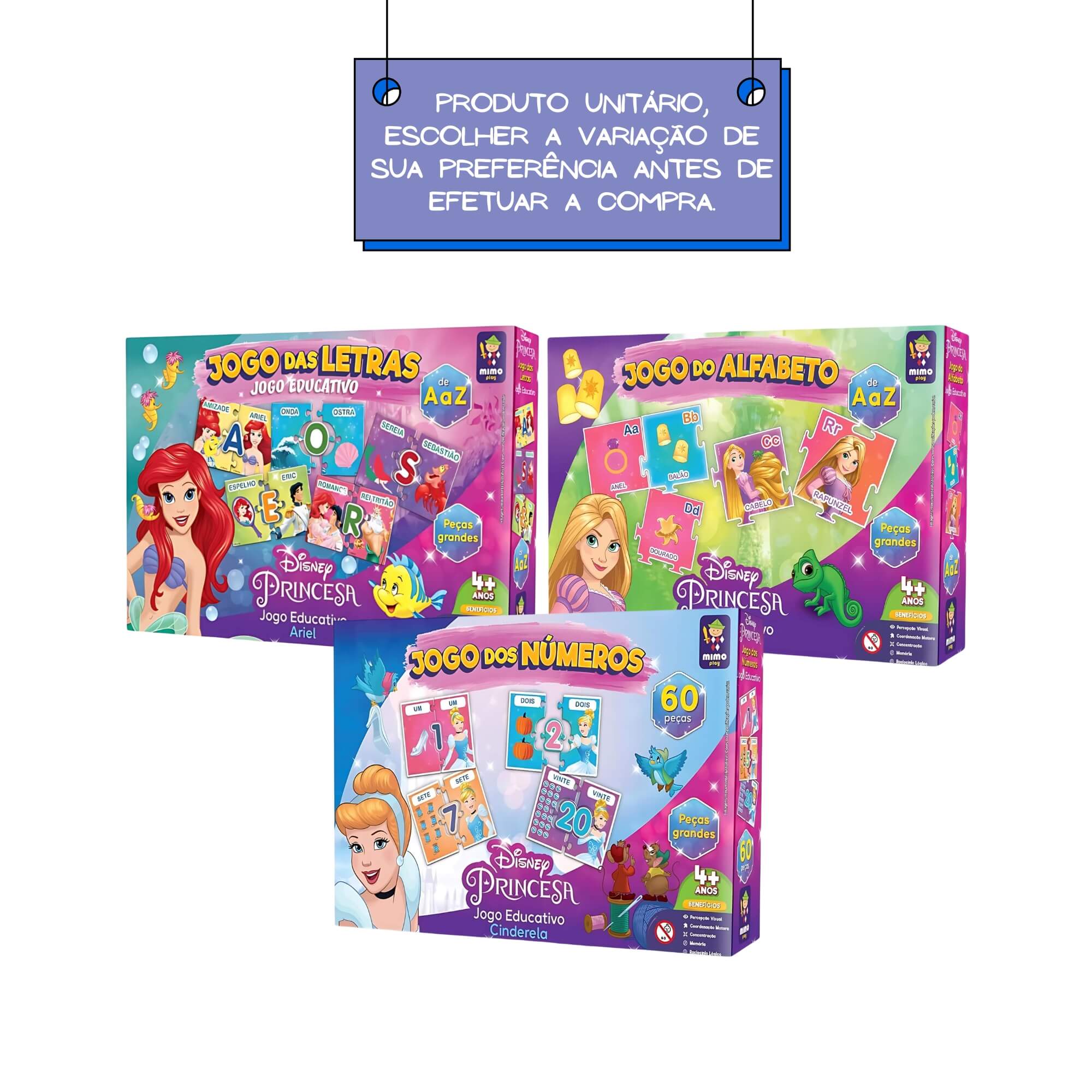 COMP Jogo das Letras Educativo Infantil Disney Unitário Mimo Toys