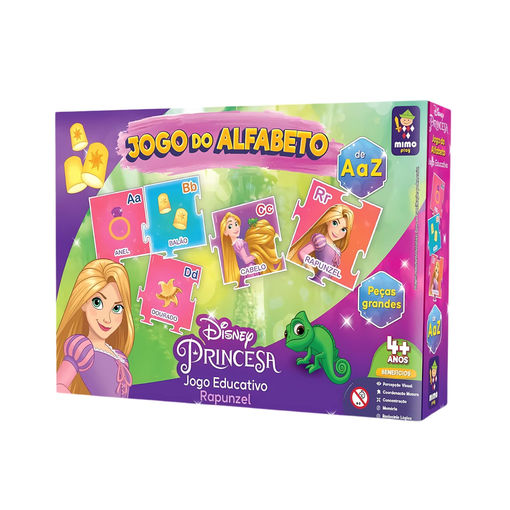 COMP Jogo das Letras Educativo Infantil Disney Unitário Mimo Toys Jogo:Alfabeto Rapunzel