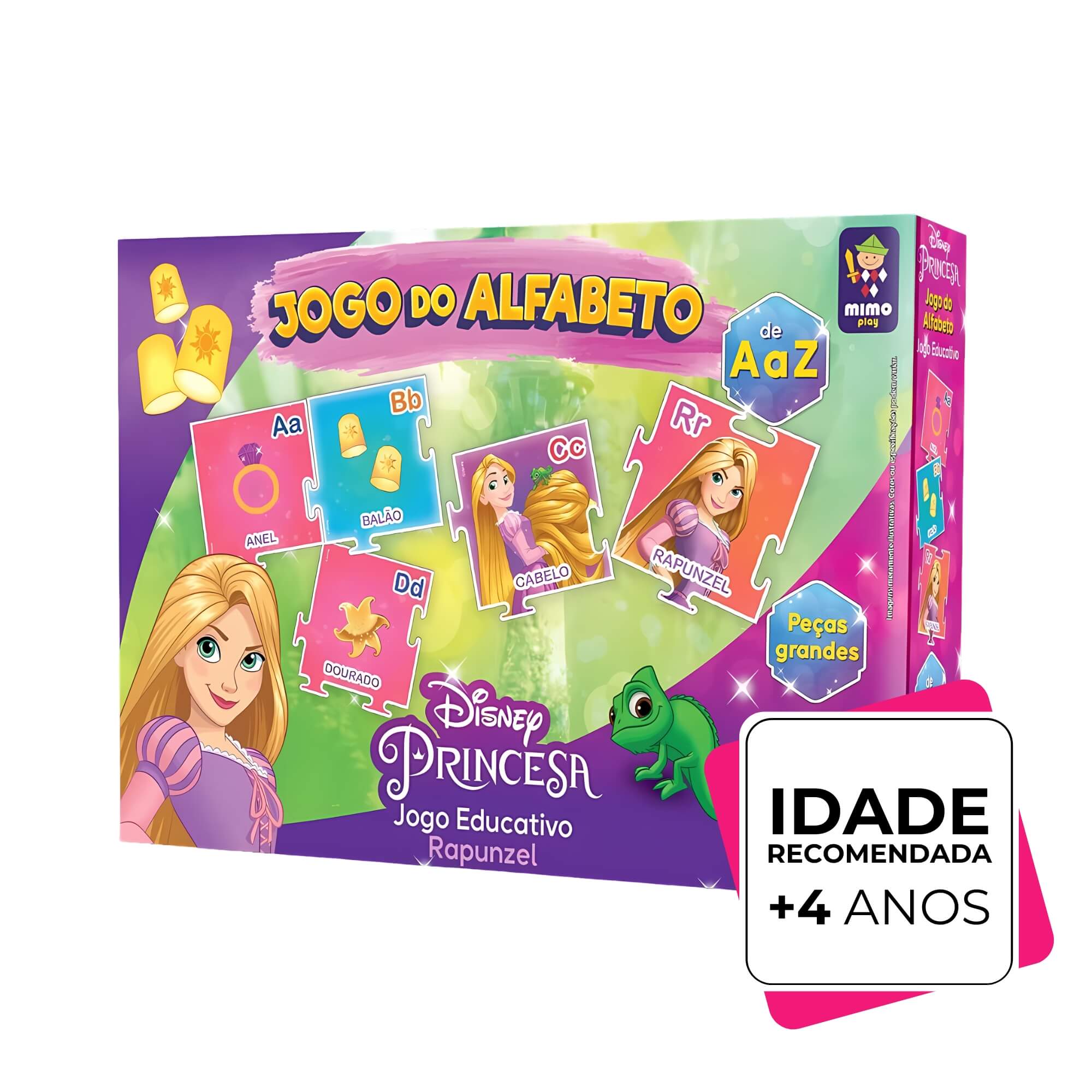 COMP Jogo das Letras Educativo Infantil Disney Unitário Mimo Toys Jogo:Alfabeto Rapunzel