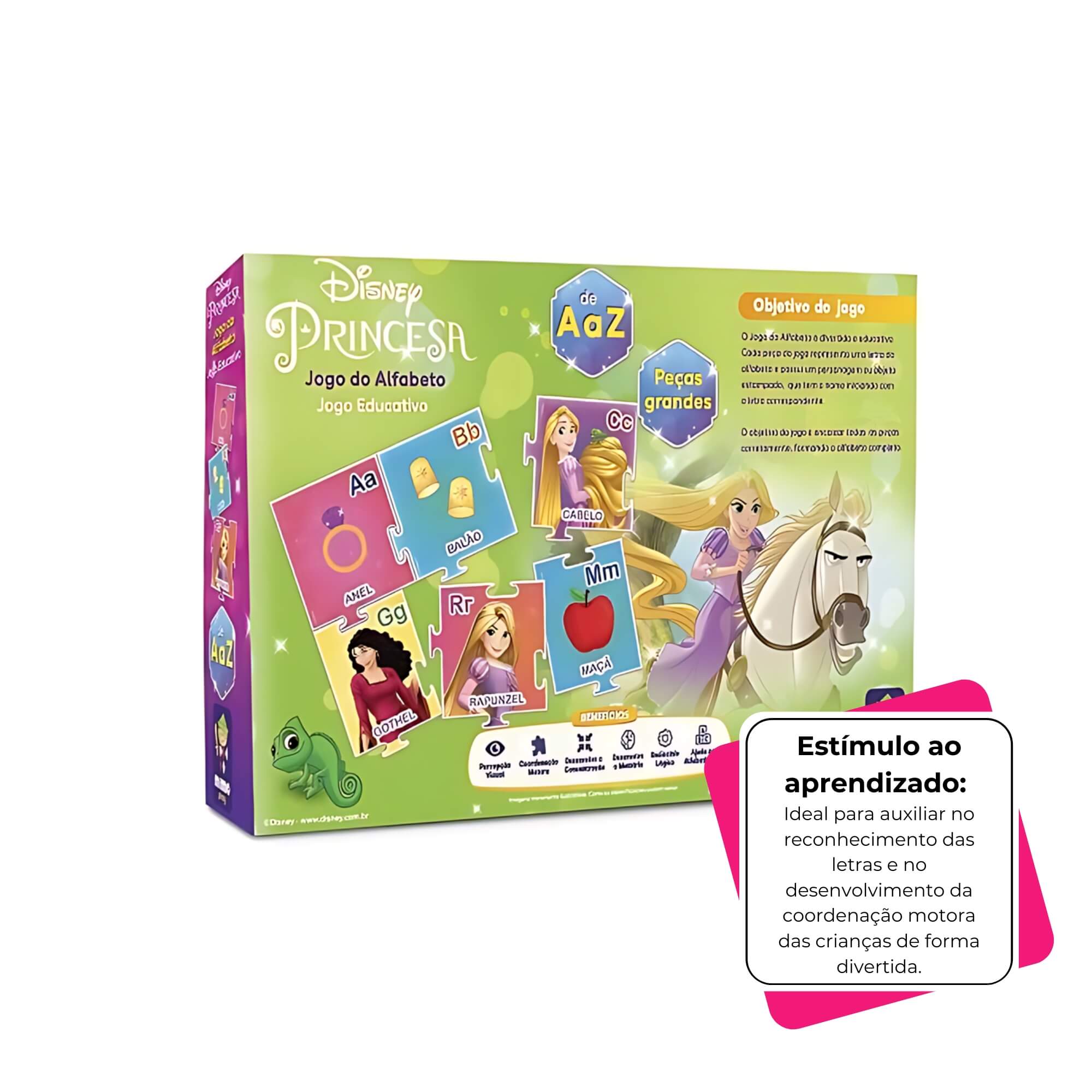 COMP Jogo das Letras Educativo Infantil Disney Unitário Mimo Toys Jogo:Alfabeto Rapunzel