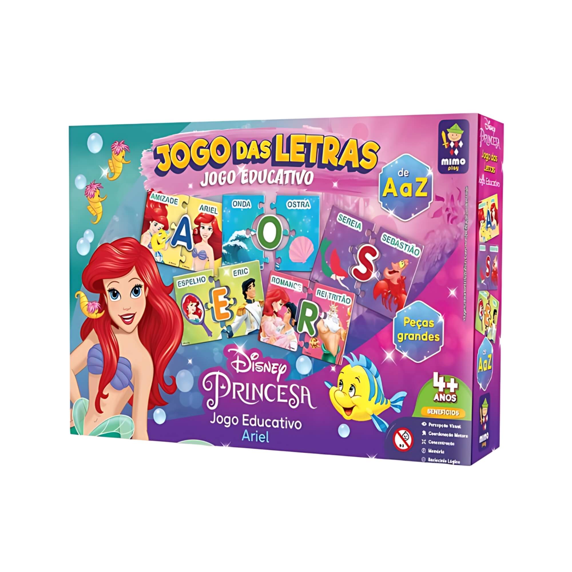 COMP Jogo das Letras Educativo Infantil Disney Unitário Mimo Toys Jogo:Letras Ariel