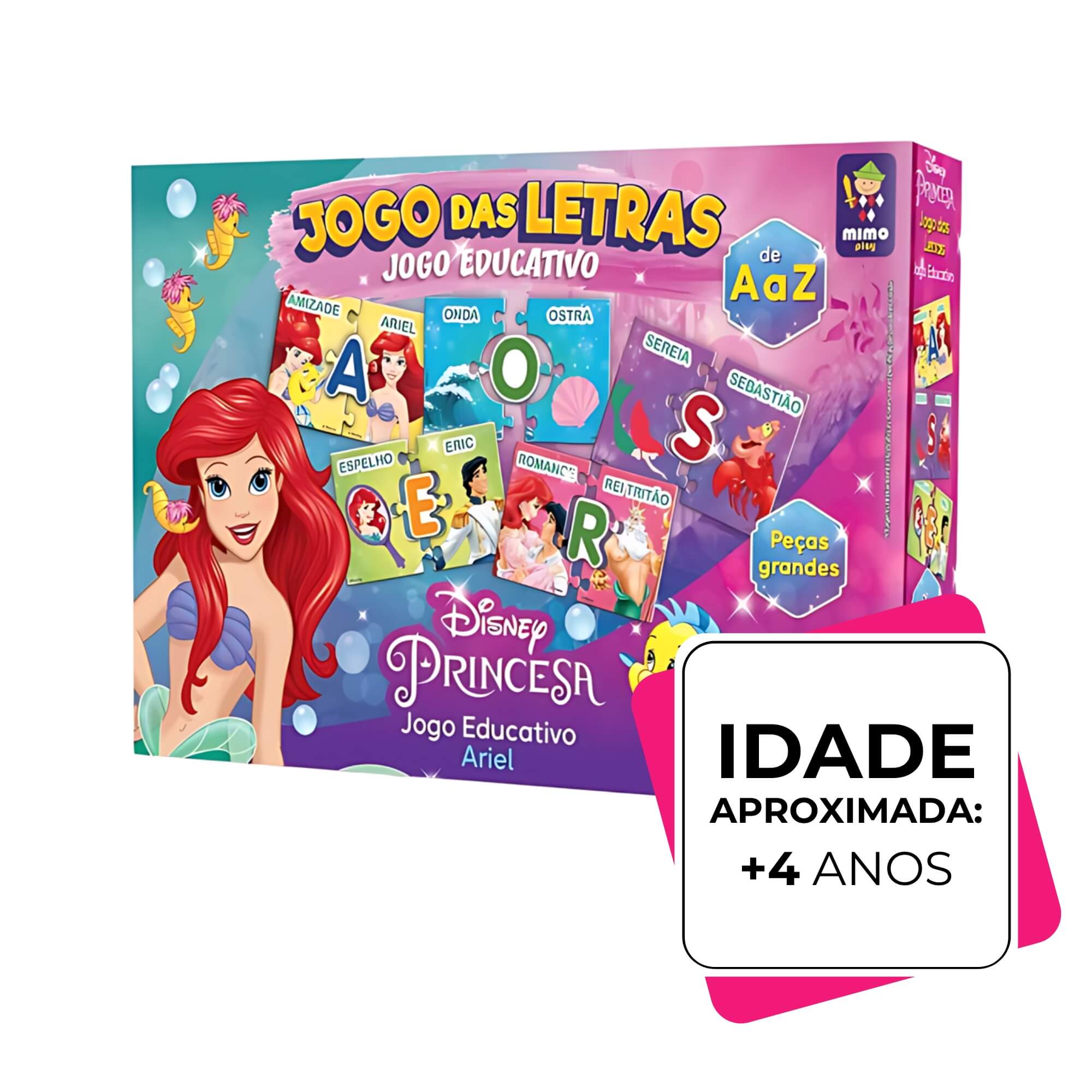 COMP Jogo das Letras Educativo Infantil Disney Unitário Mimo Toys Jogo:Letras Ariel