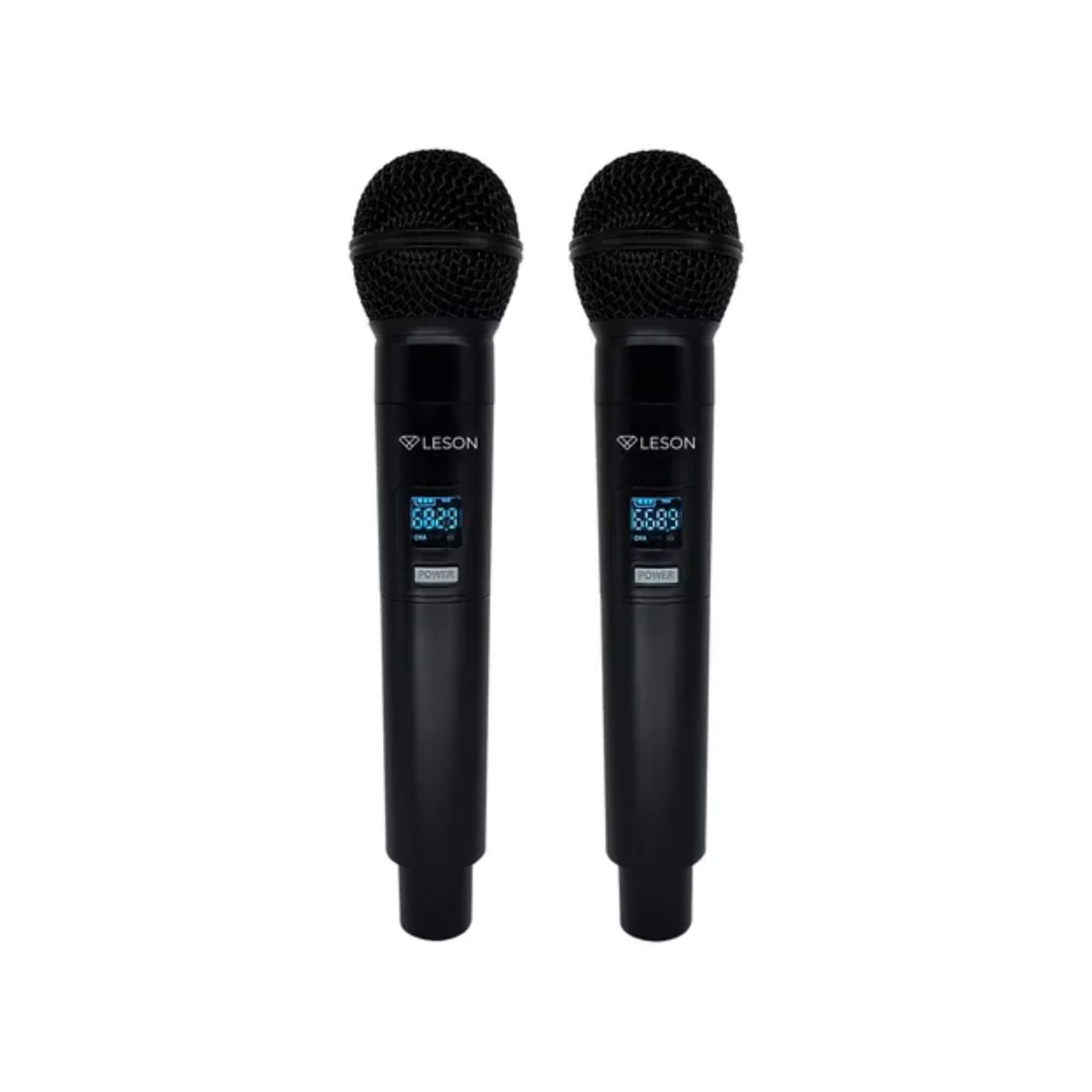 Microfone Duplo sem Fio LS962 Preto 96 Canais Profissional Leson - 2AMLS962P