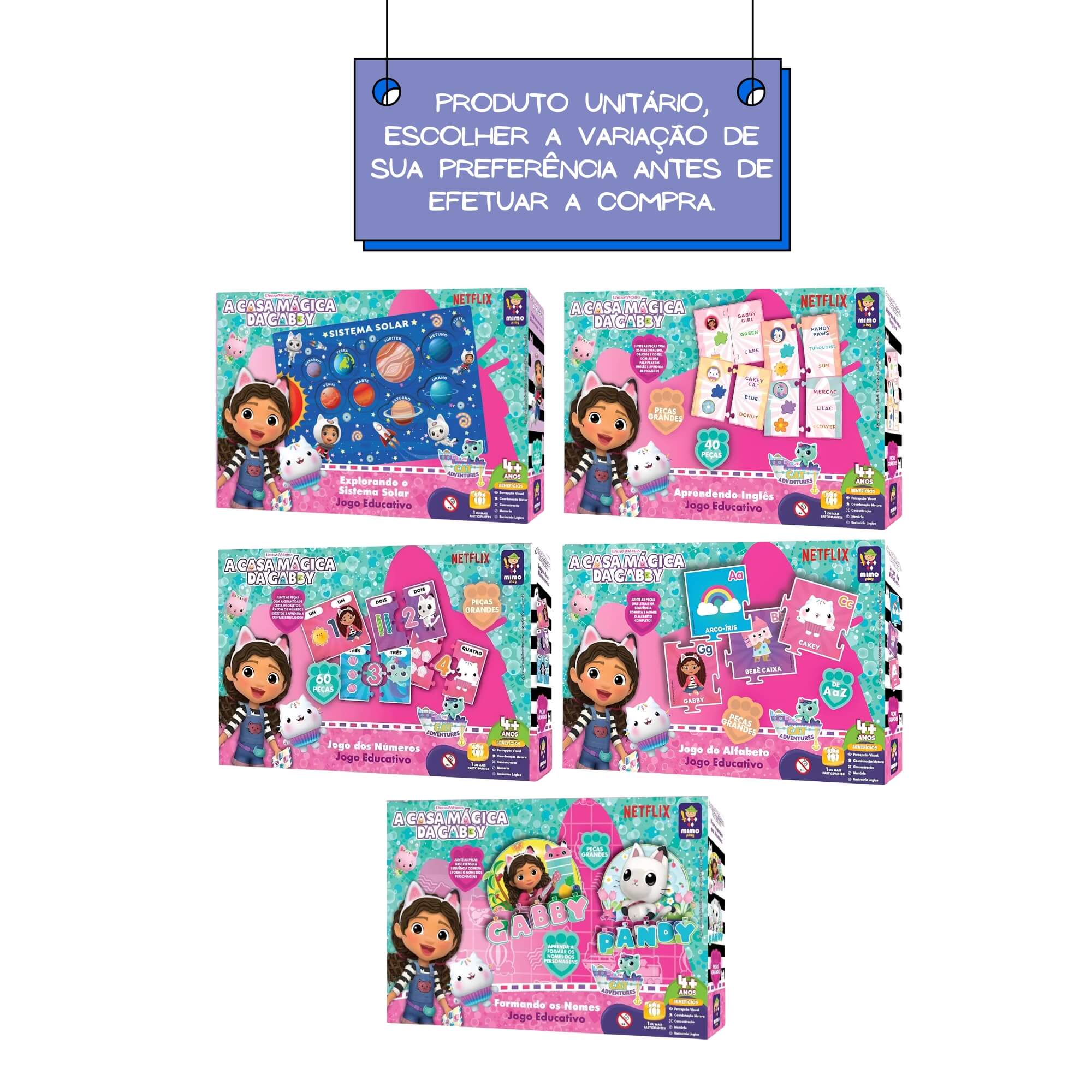 VAR Jogo Educativo Unitário Desenvolvimento Infantil Gabby Mimo Toys