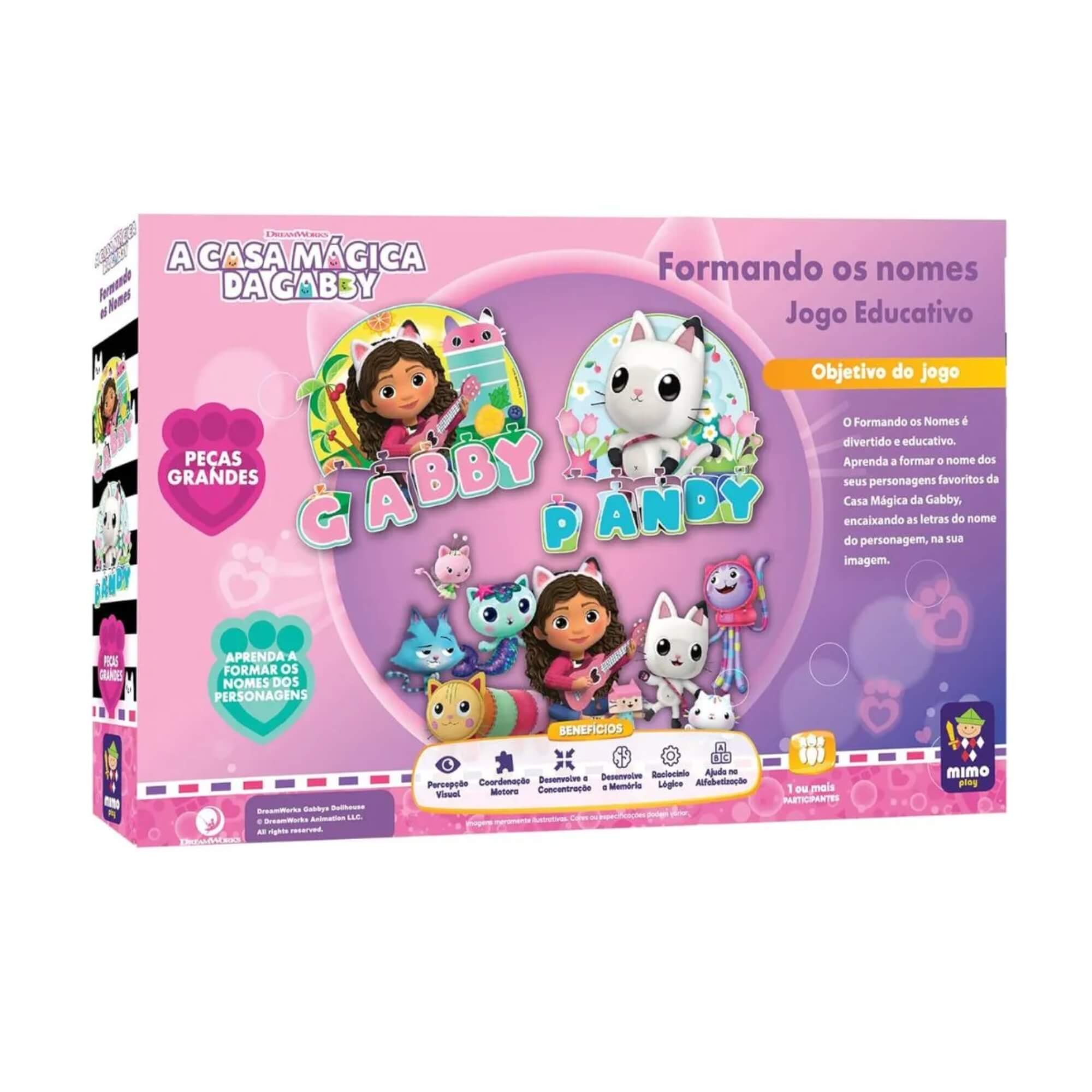 VAR Jogo Educativo Unitário Desenvolvimento Infantil Gabby Mimo Toys Jogo:Formando os Nomes
