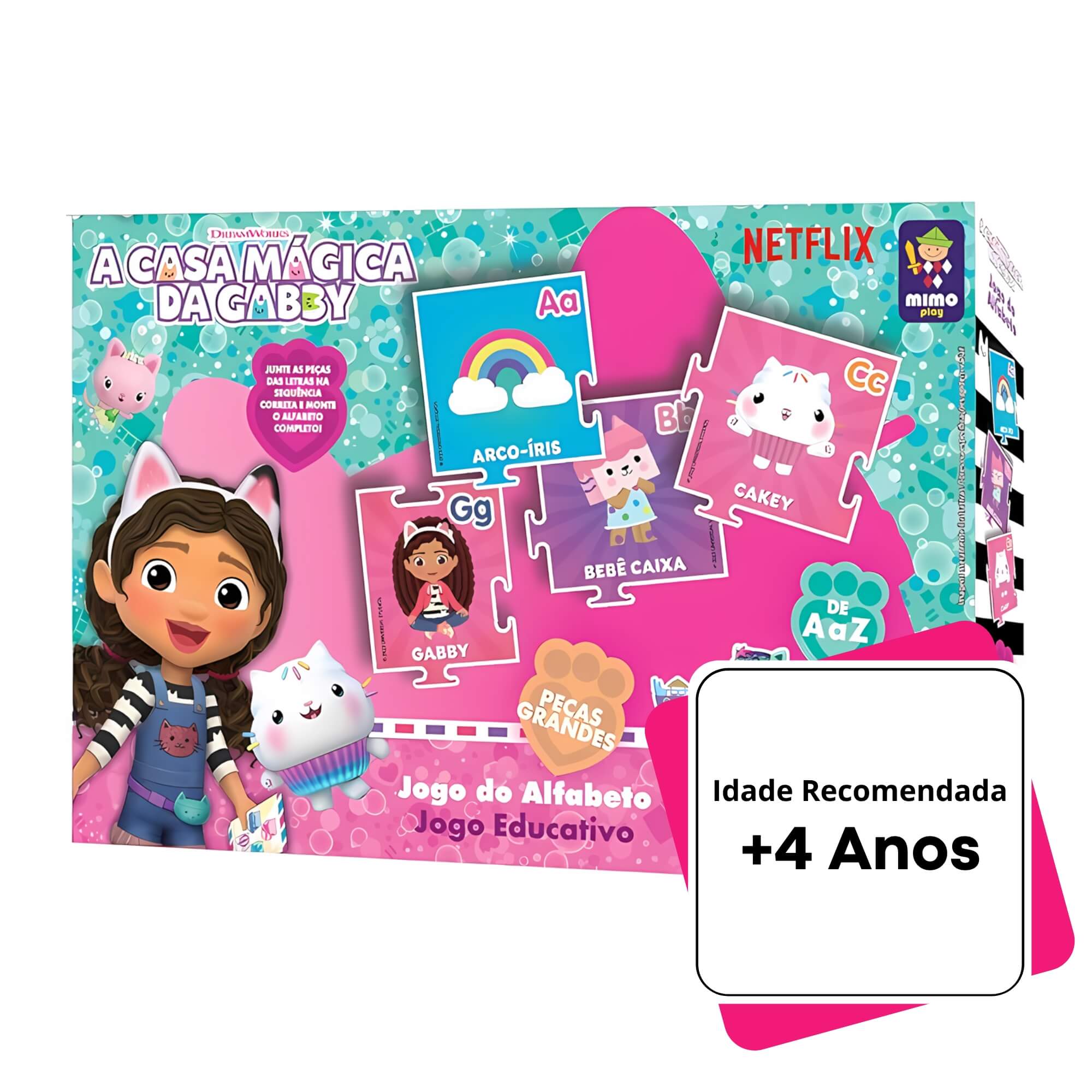 VAR Jogo Educativo Unitário Desenvolvimento Infantil Gabby Mimo Toys Jogo:Jogo Educativo Alfabeto