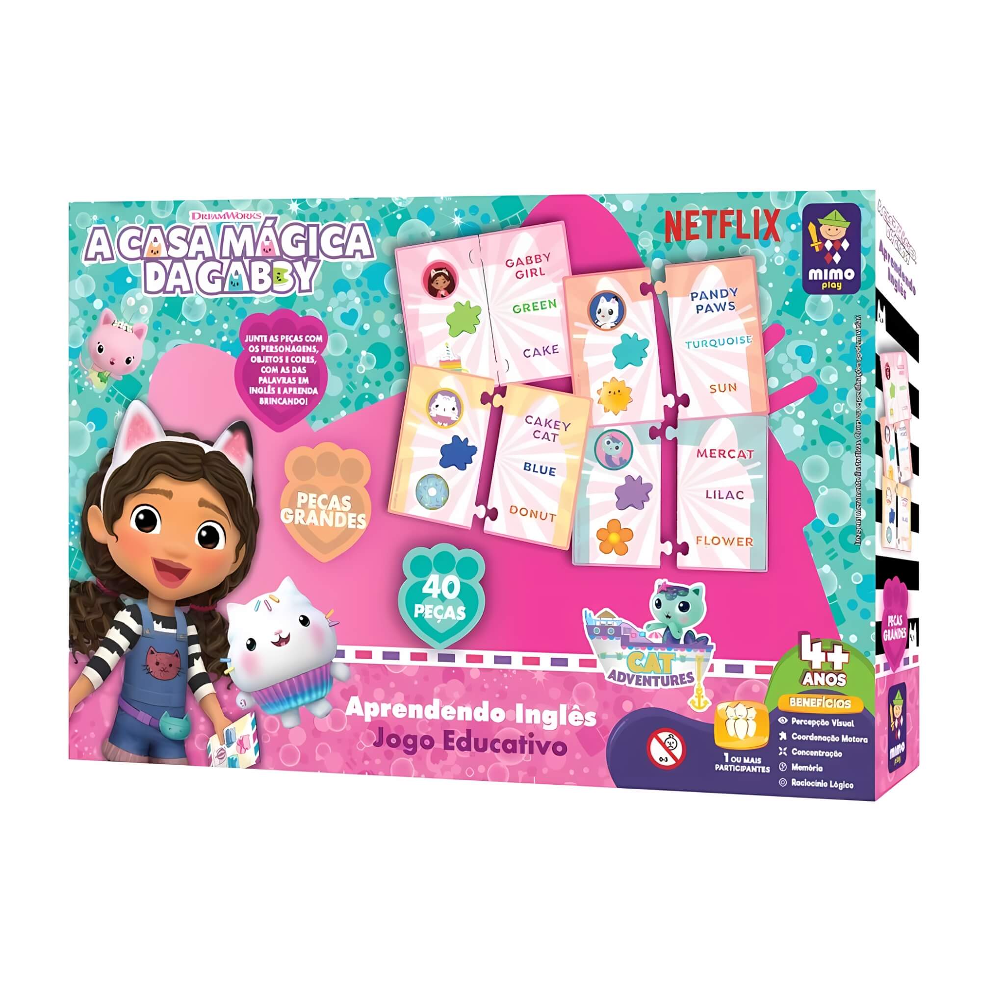 VAR Jogo Educativo Unitário Desenvolvimento Infantil Gabby Mimo Toys Jogo:Aprendendo Inglês