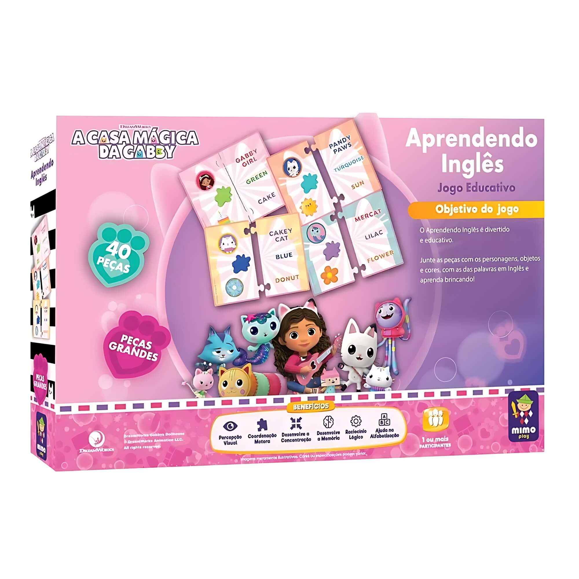 VAR Jogo Educativo Unitário Desenvolvimento Infantil Gabby Mimo Toys Jogo:Aprendendo Inglês