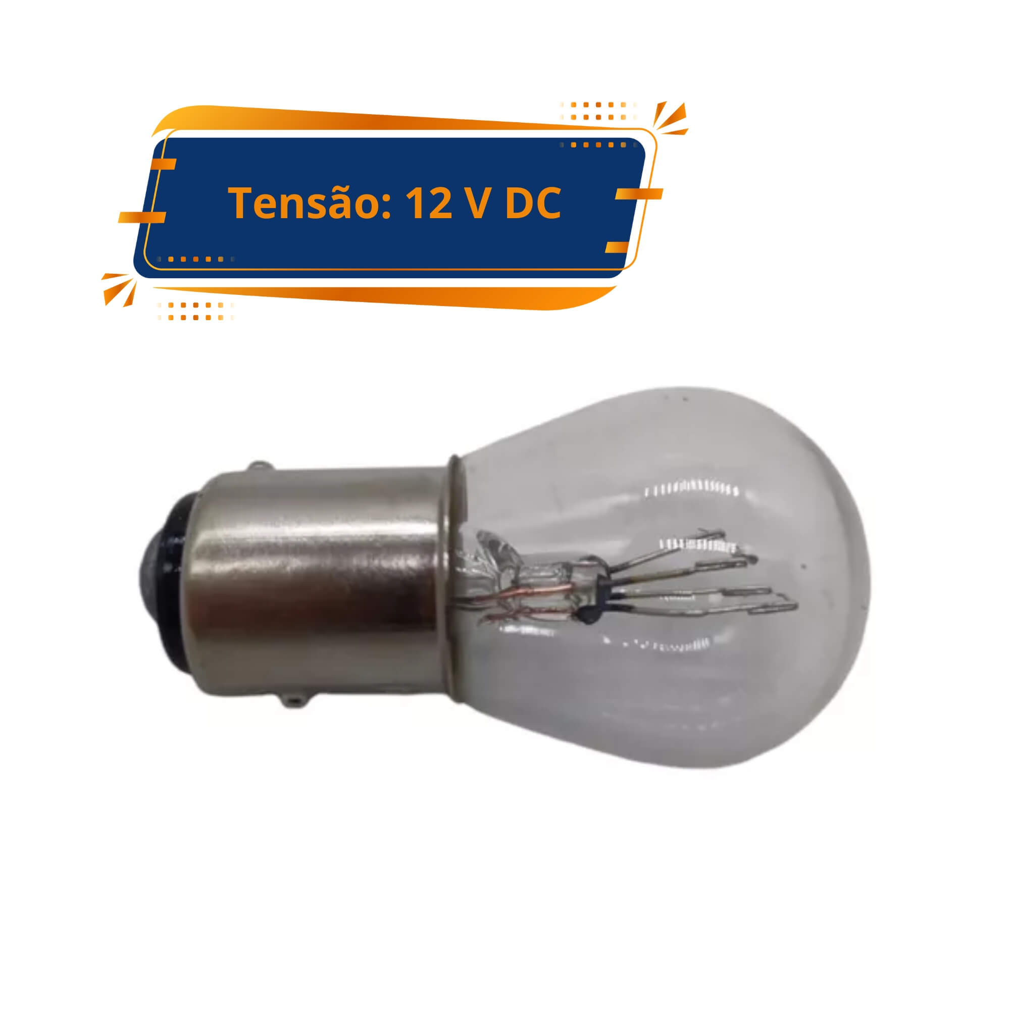 Lâmpada Automotiva Halogena 12V P21/5W BAY15D 2 Polos 10 unidades Code Tech One - KC-F-5225