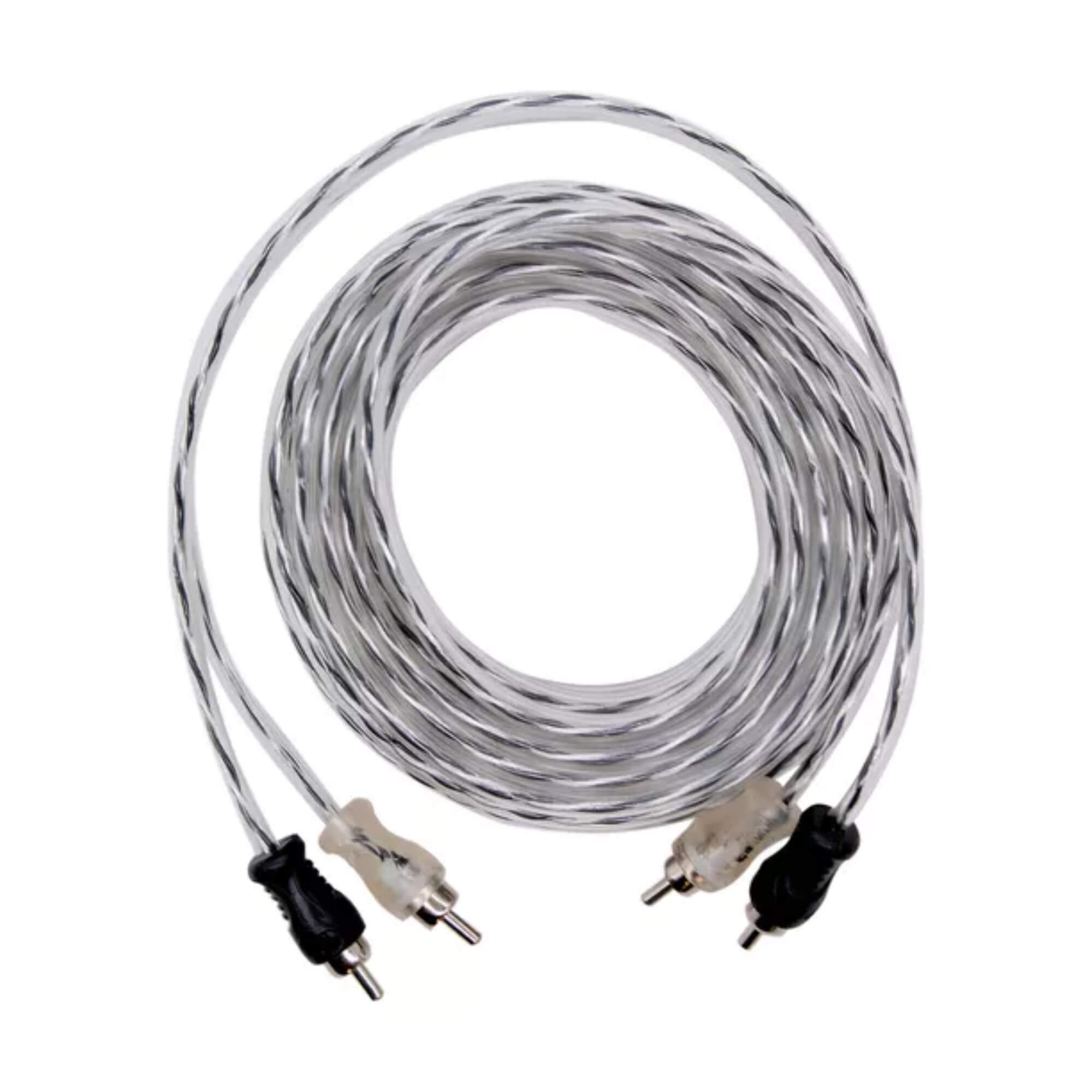 Cabo RCA Injetado Preto/Prata Plug Metal 4mm 5 Metros Tech One - PW-B-0733