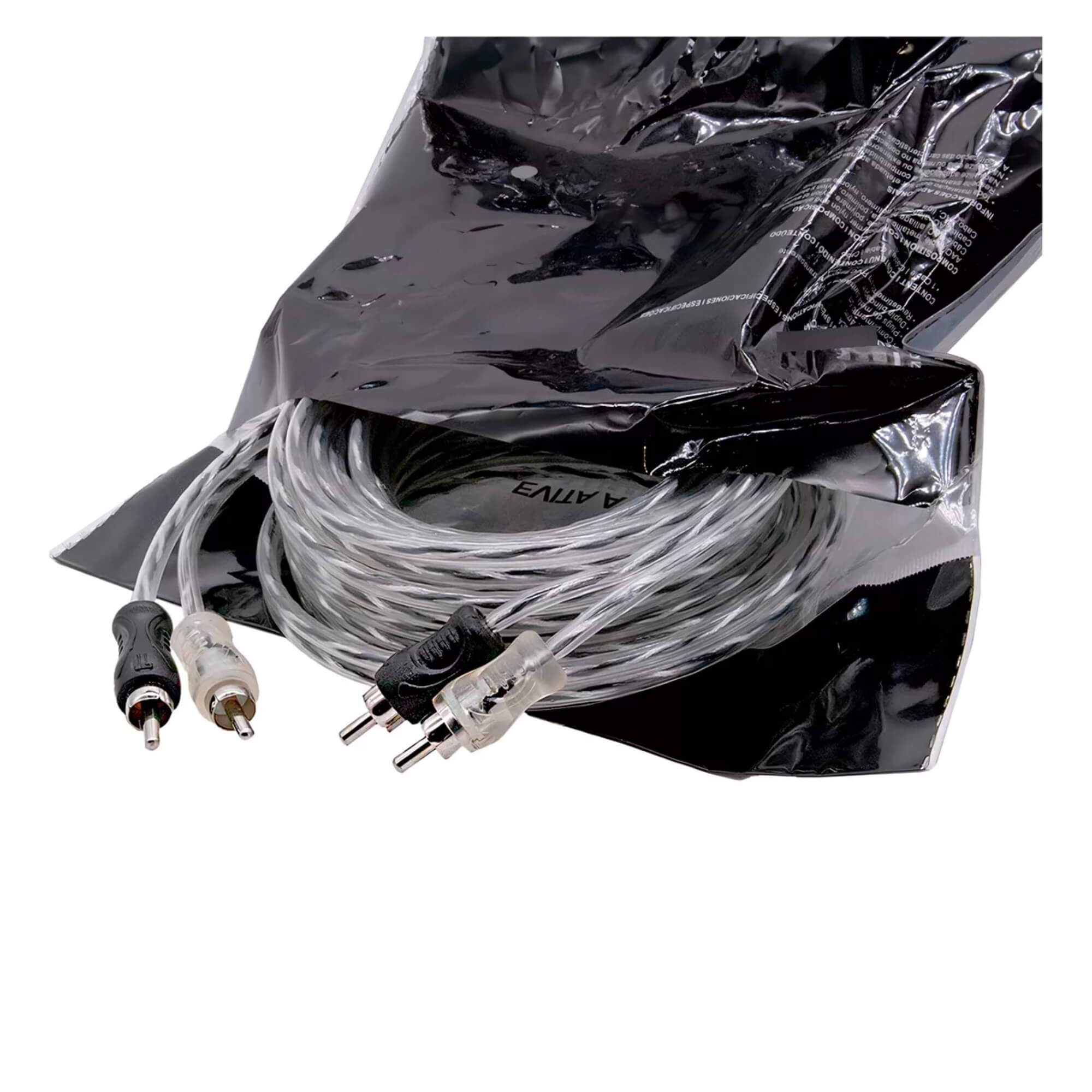 Cabo RCA Injetado Preto/Prata Plug Metal 4mm 5 Metros Tech One - PW-B-0733