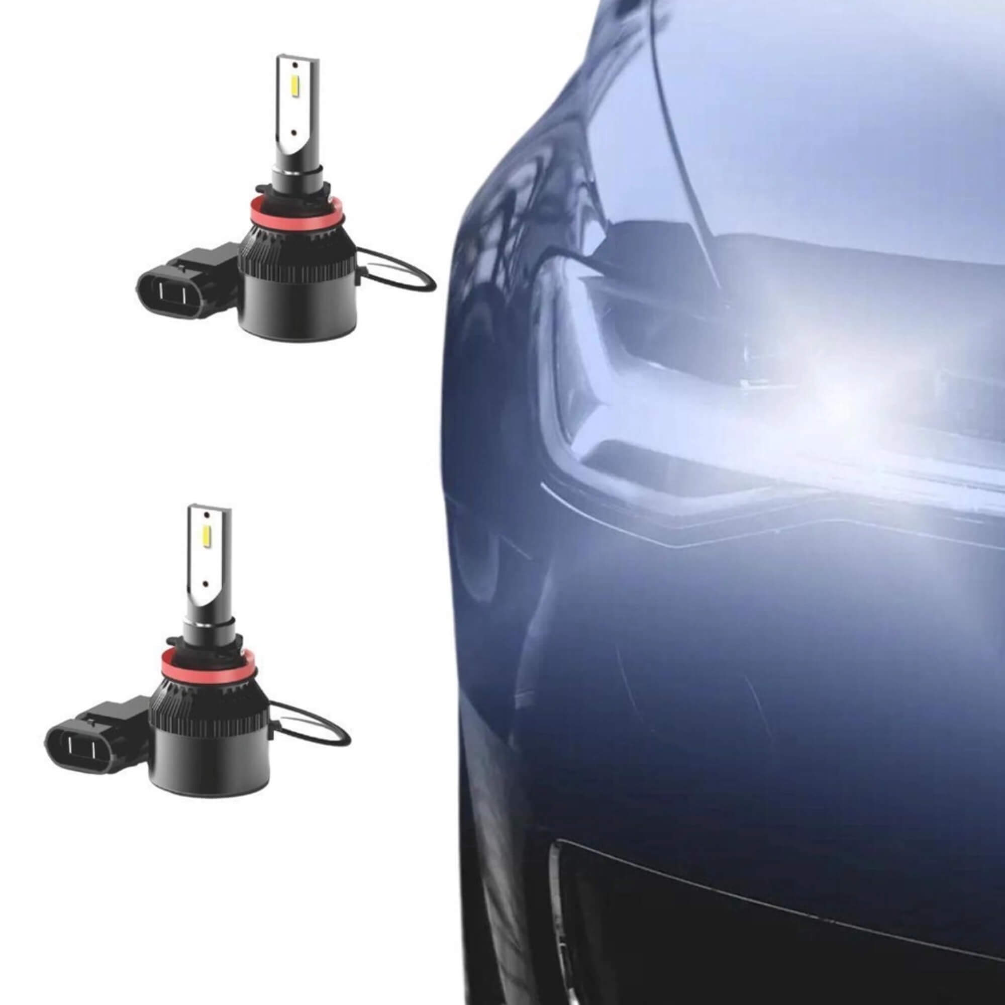 Kit 02 Lâmpadas Automotivas Led Encaixe H8 H9 H11 H16 8000K 12V Tech One - KC-F-6130