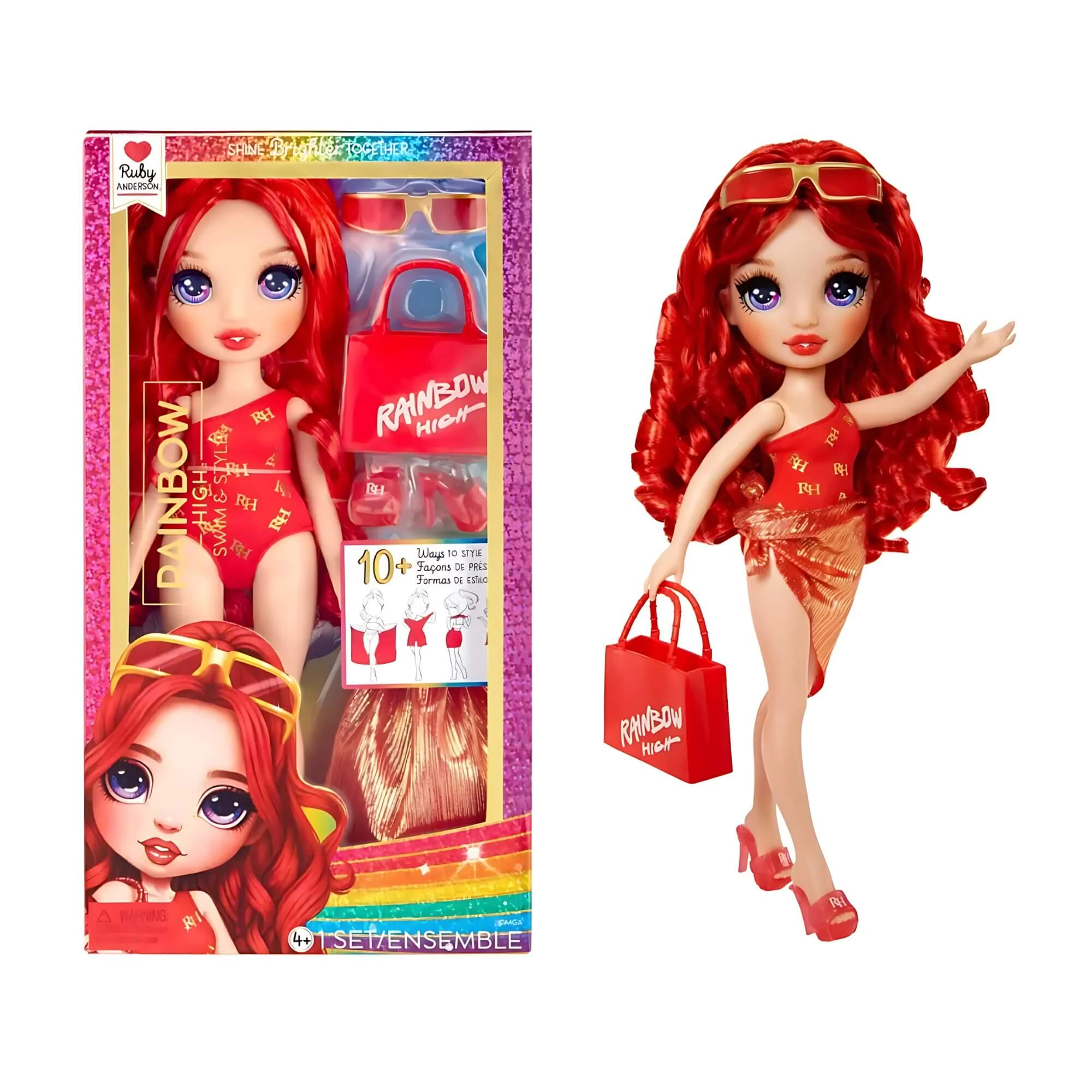 Boneca Rainbow High Swim & Style Ruby 27cm (Vermelho) MGA - 4222507277