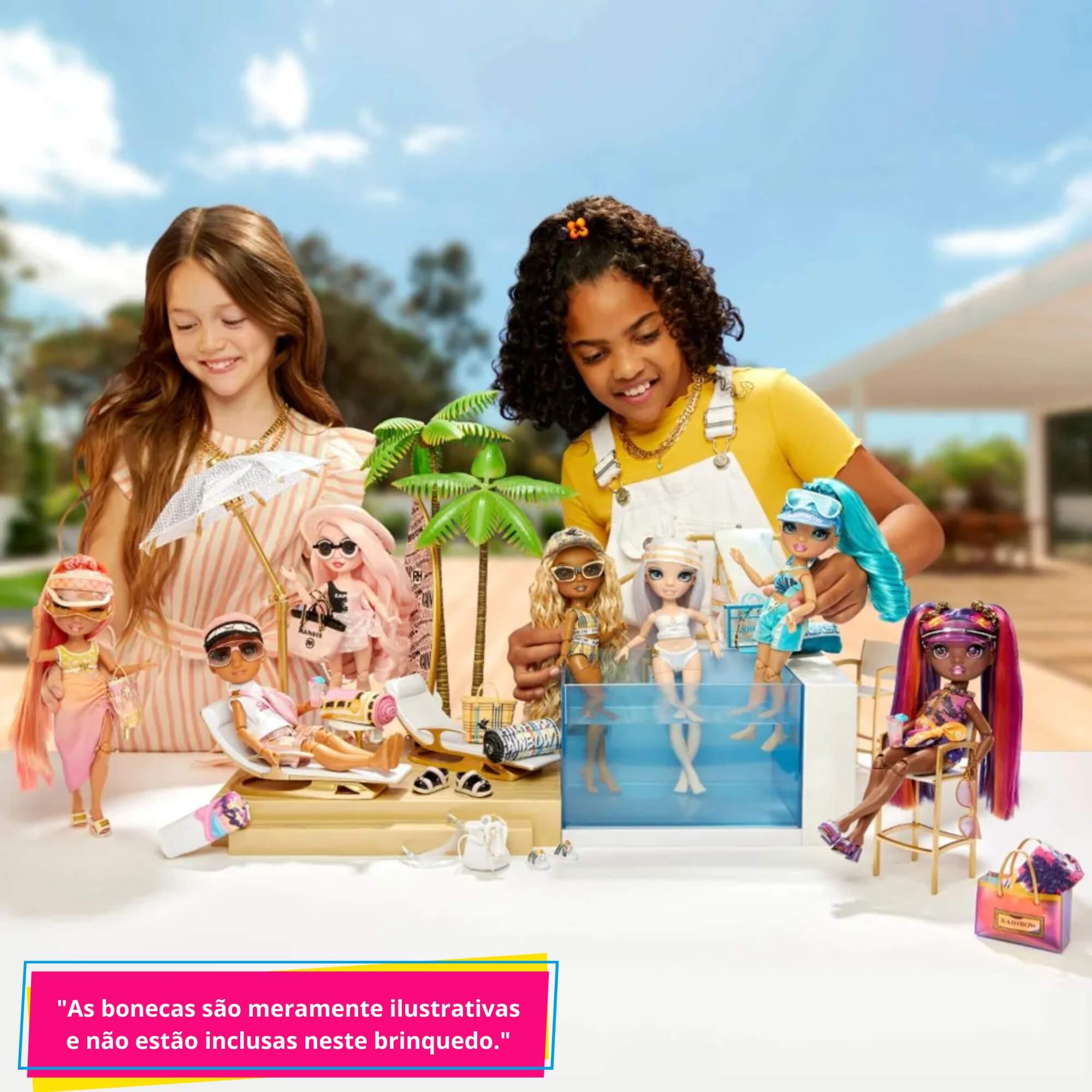 Brinquedo Infantil Playset Piscina e Praia Rainbow High Pacific Coast MGA - 4222578475