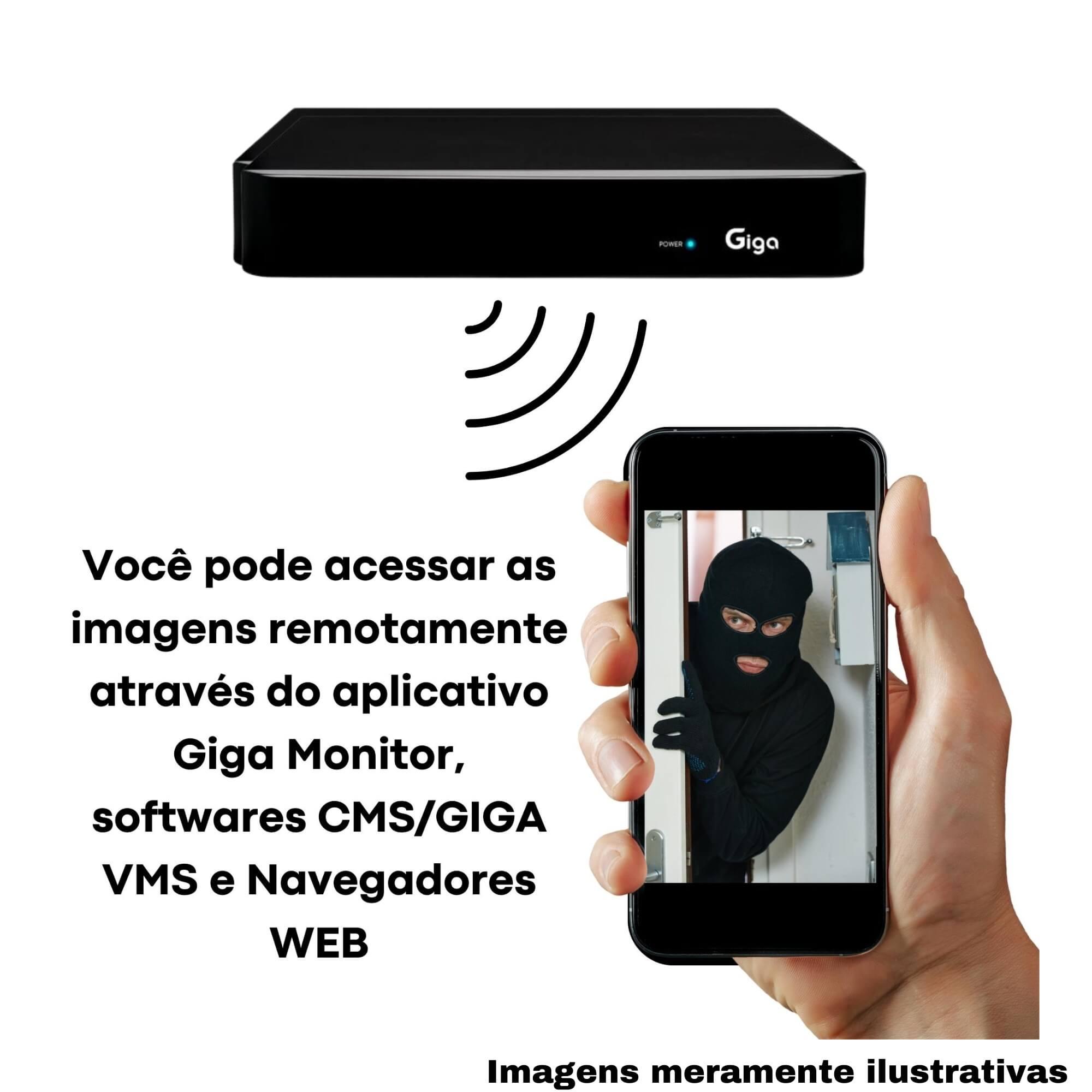 COMP Kit DVR HD Lite 1080N até 14TB + Câmera Dome 1080P Orion IR 20M + HD 1TB Skyhawk Seagate GIGA
