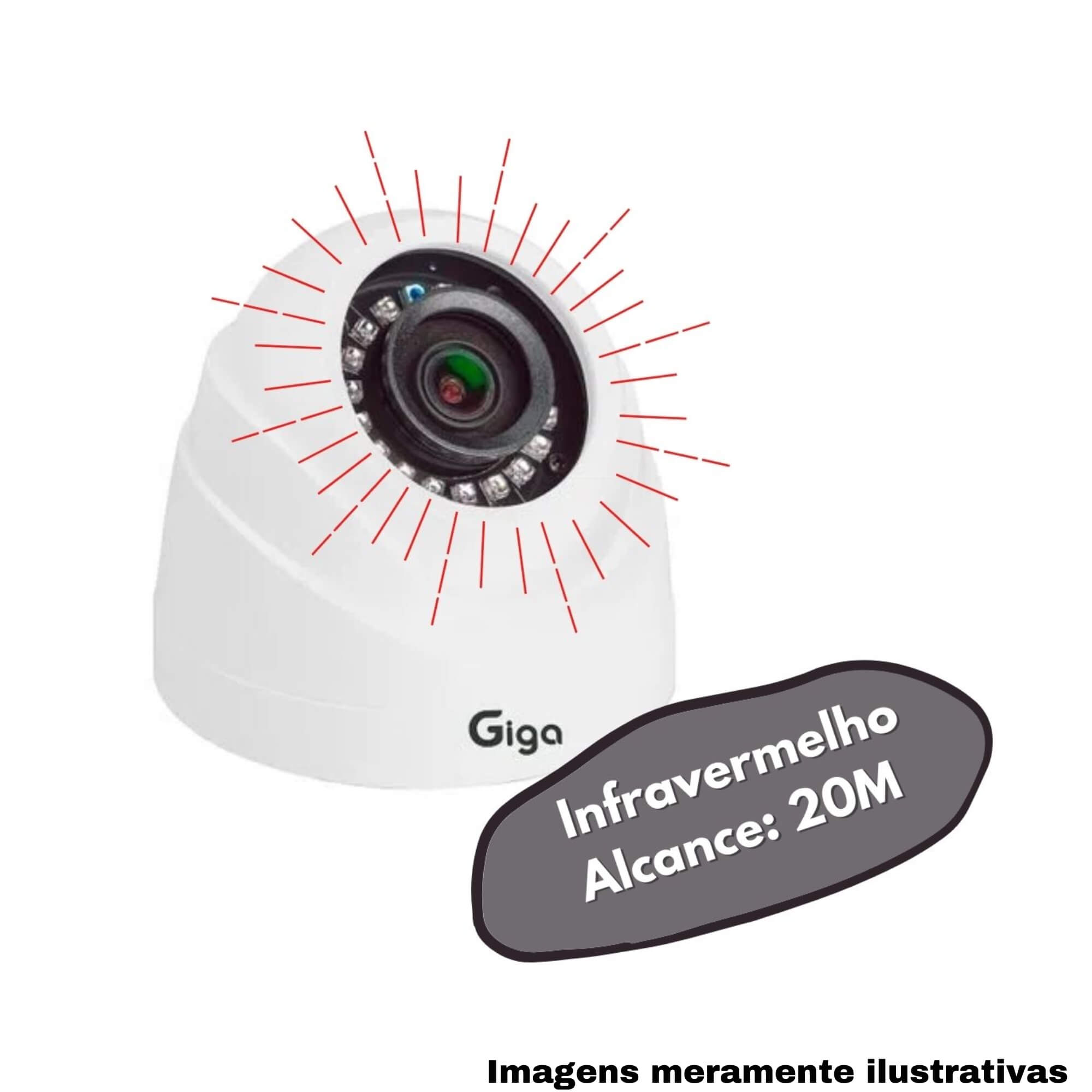 COMP Kit DVR HD Lite 1080N até 14TB + Câmera Dome 1080P Orion IR 20M + HD 1TB Skyhawk Seagate GIGA