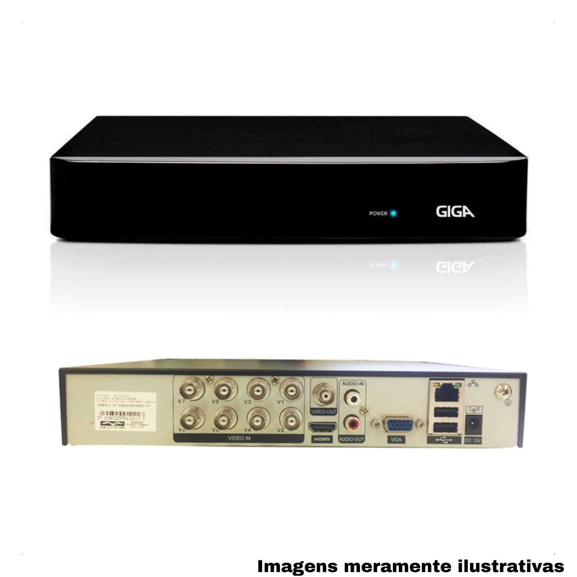 COMP Kit DVR 4 Canais HD Orion 1080p 4MP + Câmera Dome 1080P IR 20M + HD 1TB Skyhawk Seagate Giga