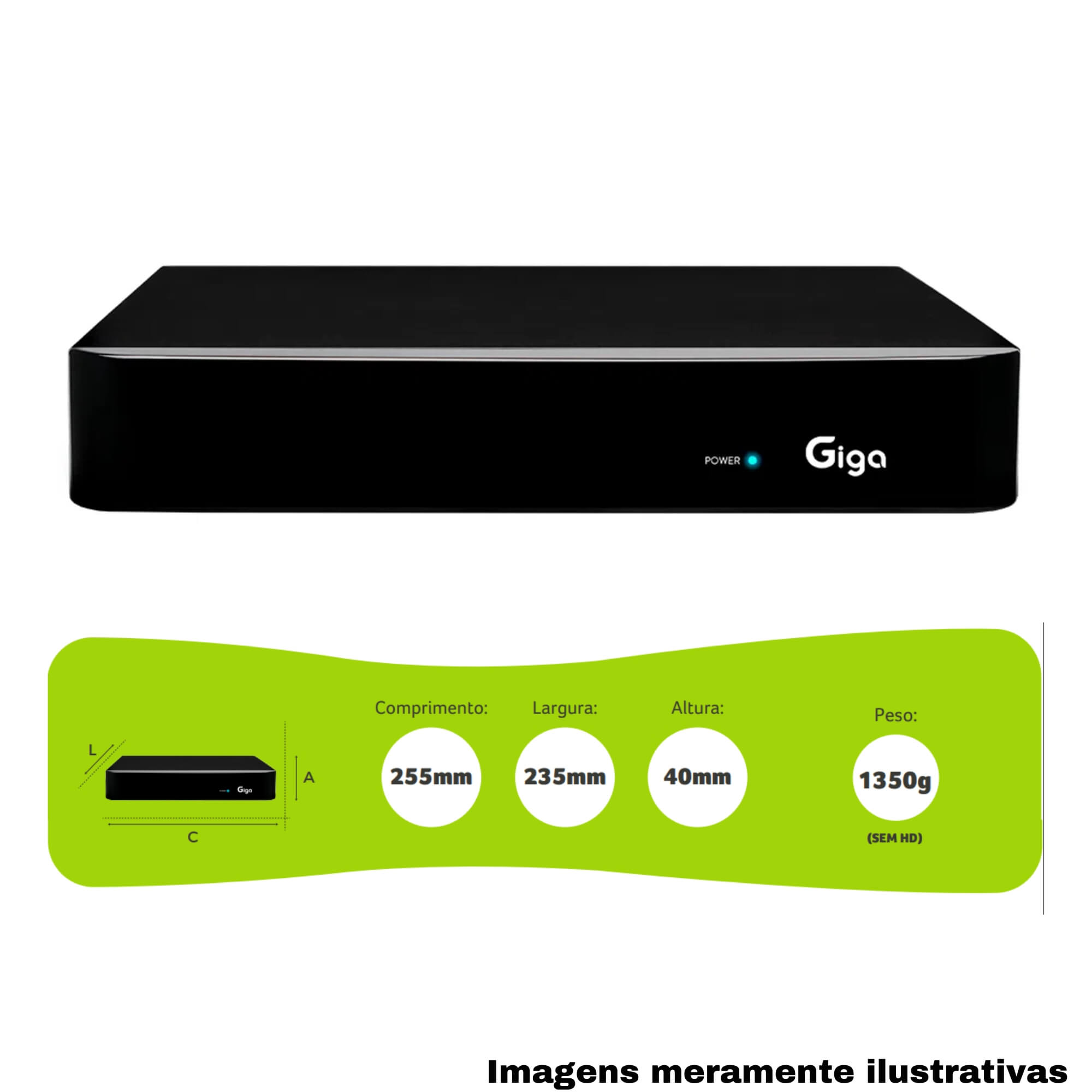 COMP Kit DVR 1080N 8 Canais + HD Seagate Skyhawk 2TB 7200RPM 256MB + Câmera Dome 1080P Orion IR 20M