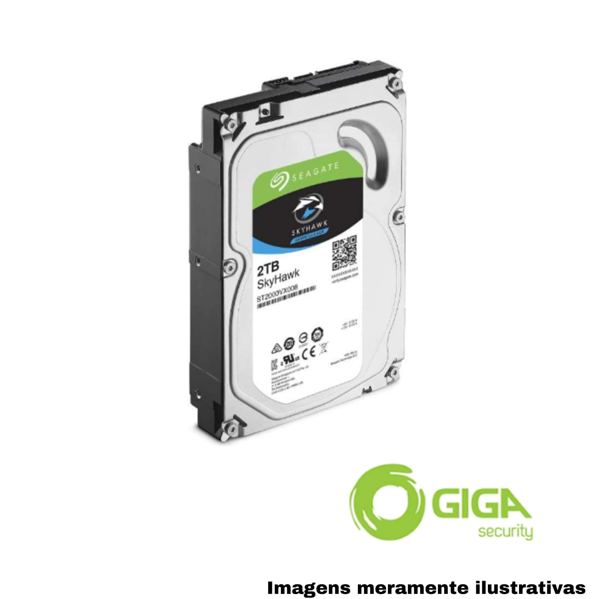 COMP Kit DVR 1080N 8 Canais + HD Seagate Skyhawk 2TB 7200RPM 256MB + Câmera Dome 1080P Orion IR 20M