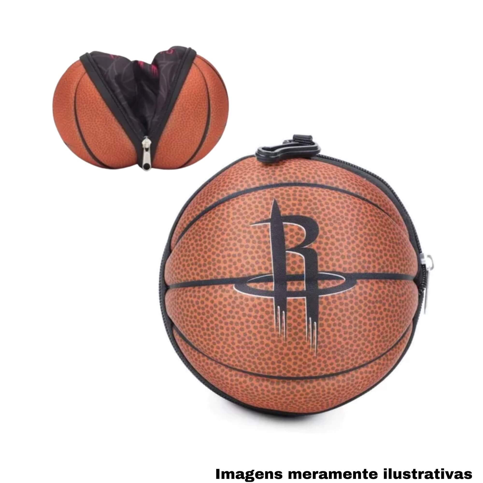 COMP Kit Mochila Bungee Houston Rockets + Lancheira Térmica Bola Houston Rockets Futebol e Magia