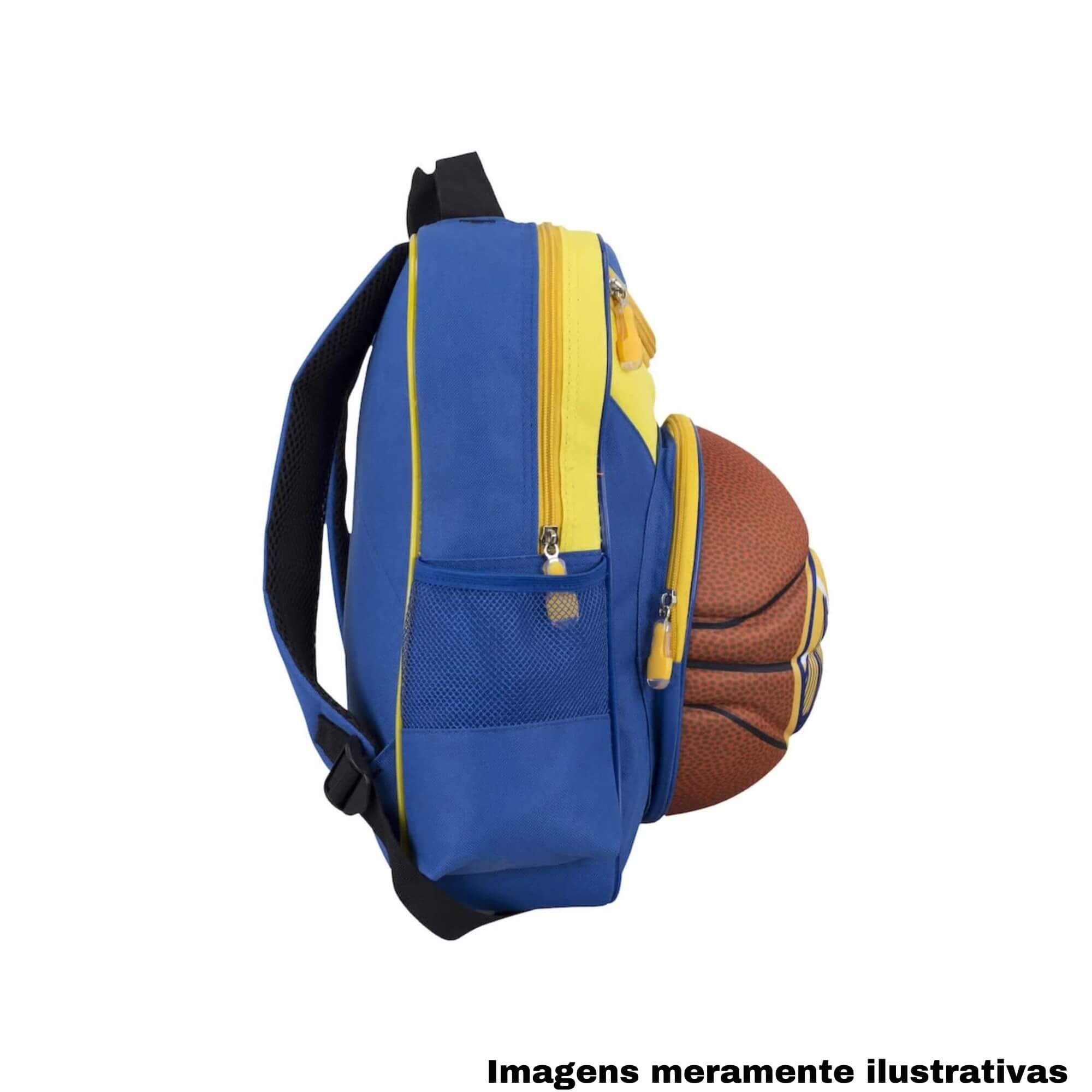 COMP Kit Bolsa Térmica Warriors + Mochila Infantil NBA Golden State Warriors Basquete Futebol e Magia