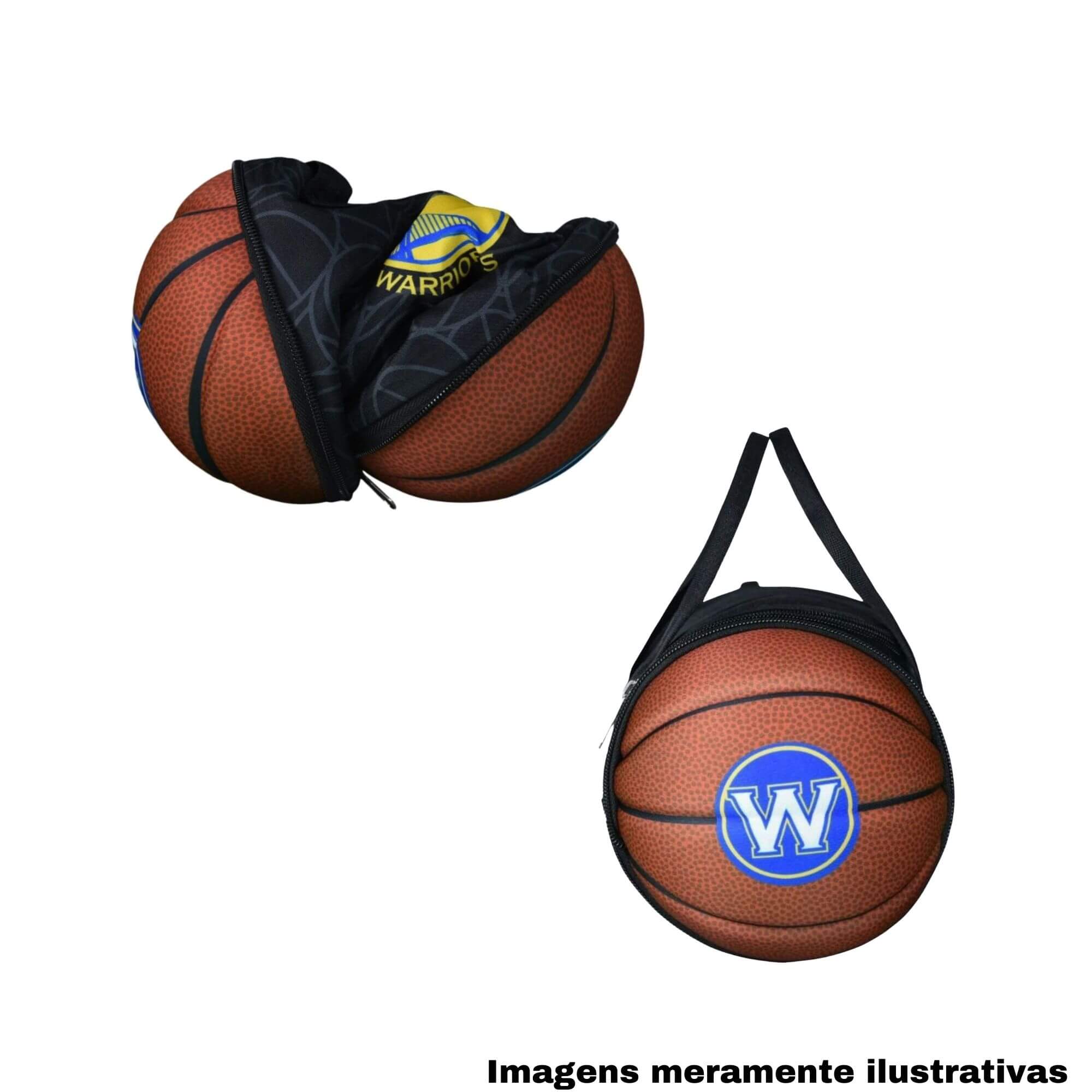 COMP Kit Bolsa Térmica Warriors + Mochila Infantil NBA Golden State Warriors Basquete Futebol e Magia