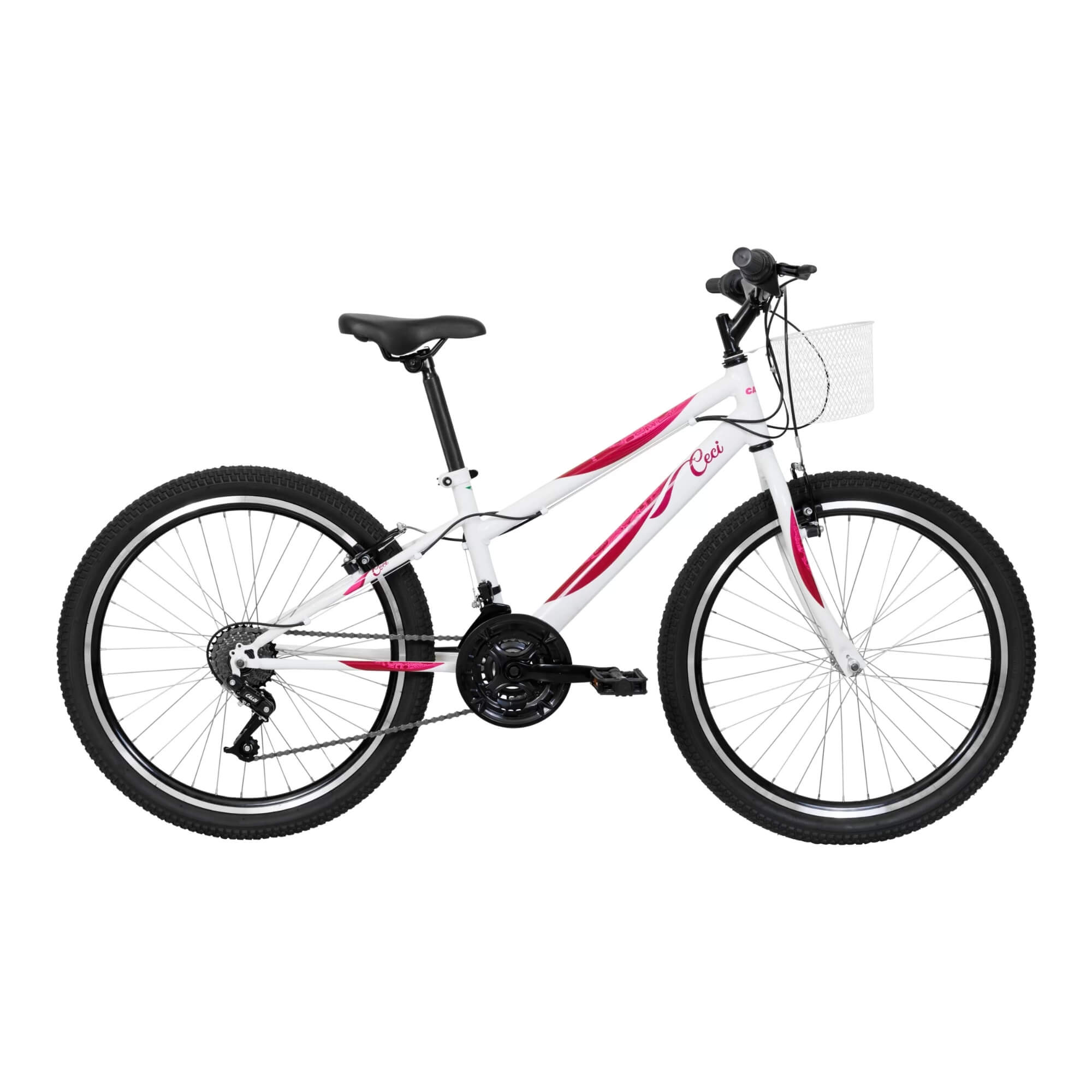 Bicicleta Ceci R24 A25 na cor Branca Aro 24 21 Velocidades Caloi - 005257.19007