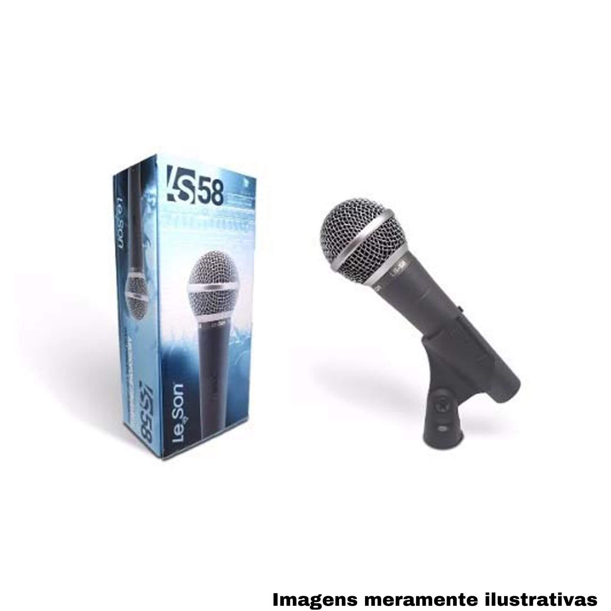 COMP Kit c/ 3 Microfones Dinâmicos com Fio Chumbo Leson - LS-58 2AM002303