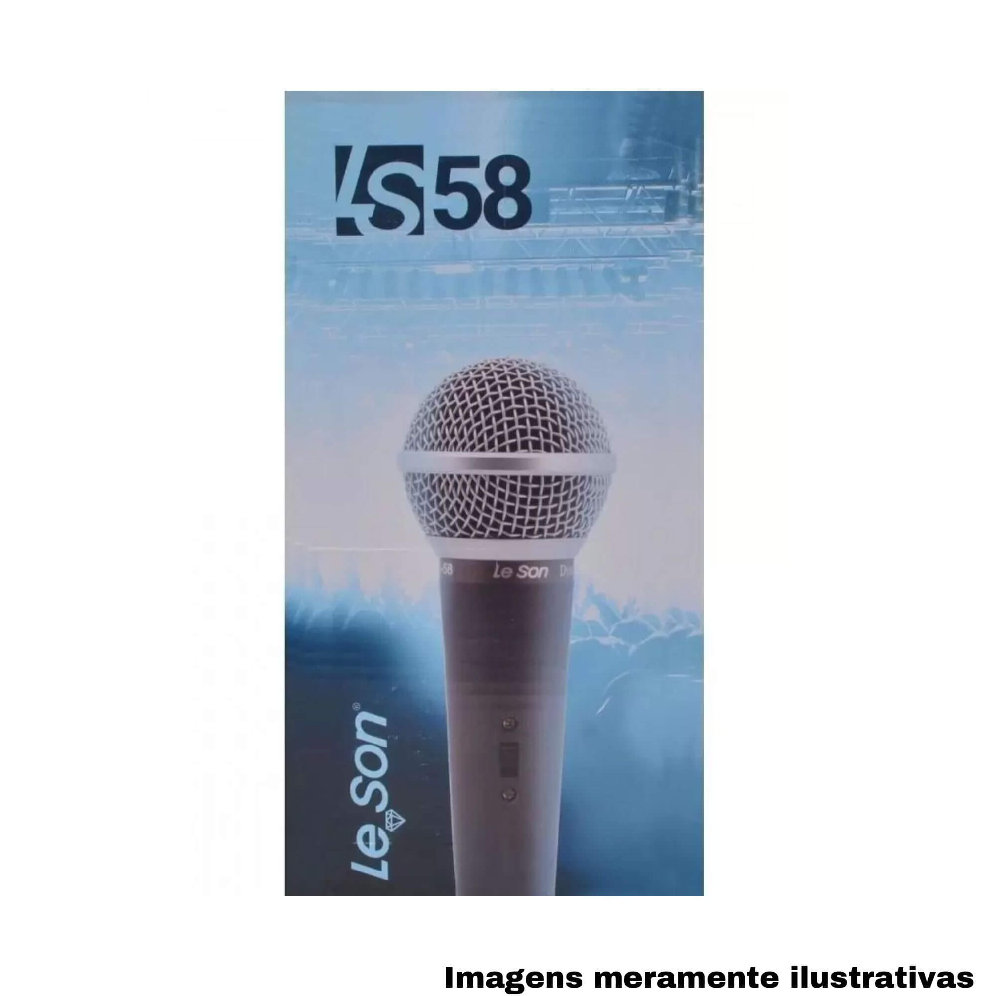 COMP Kit c/ 3 Microfones Dinâmicos com Fio Chumbo Leson - LS-58 2AM002303