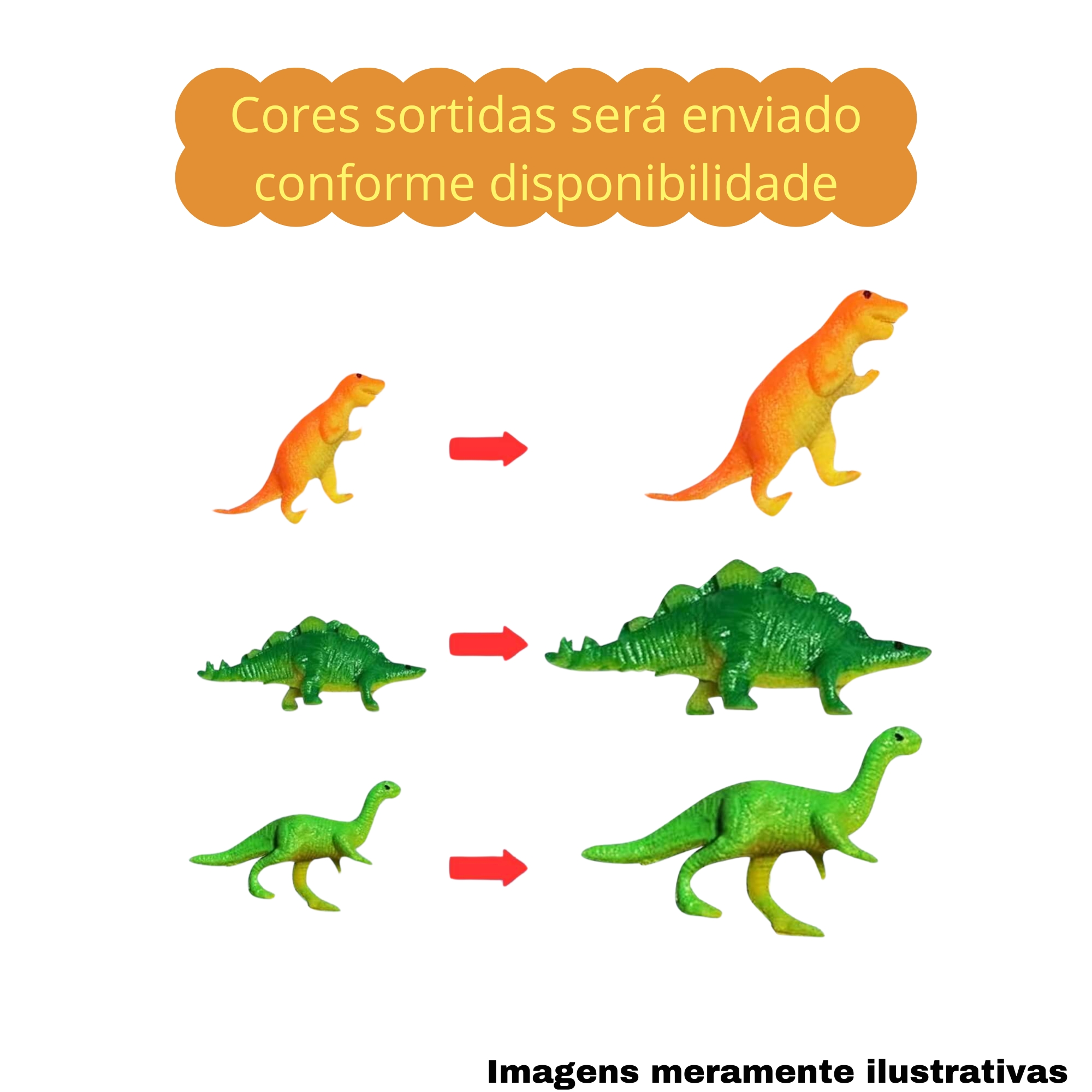 COMP Kit 12 Brinquedos Infantis Dinossauro Sortidos Lembrancinha de Festa Presente Polibrinq