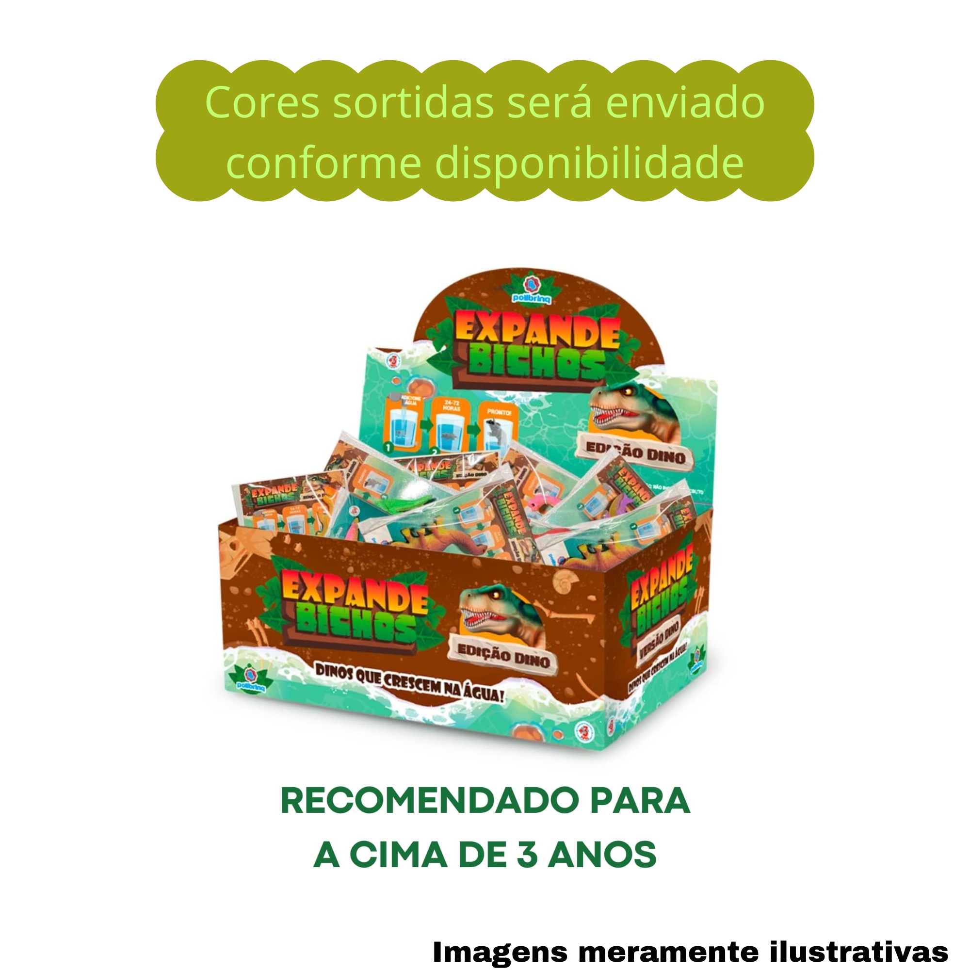 COMP Kit 12 Brinquedos Infantis Dinossauro Sortidos Lembrancinha de Festa Presente Polibrinq