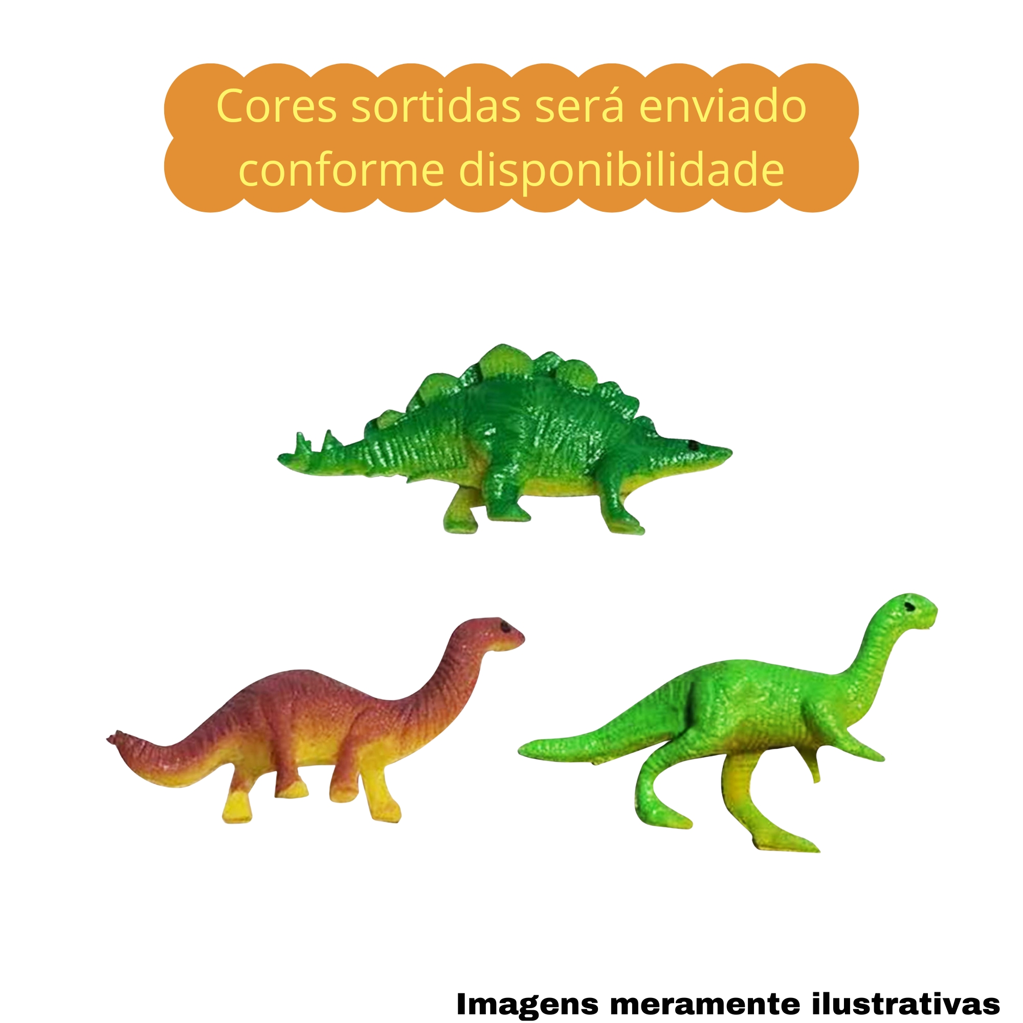 COMP Kit 12 Brinquedos Infantis Dinossauro Sortidos Lembrancinha de Festa Presente Polibrinq